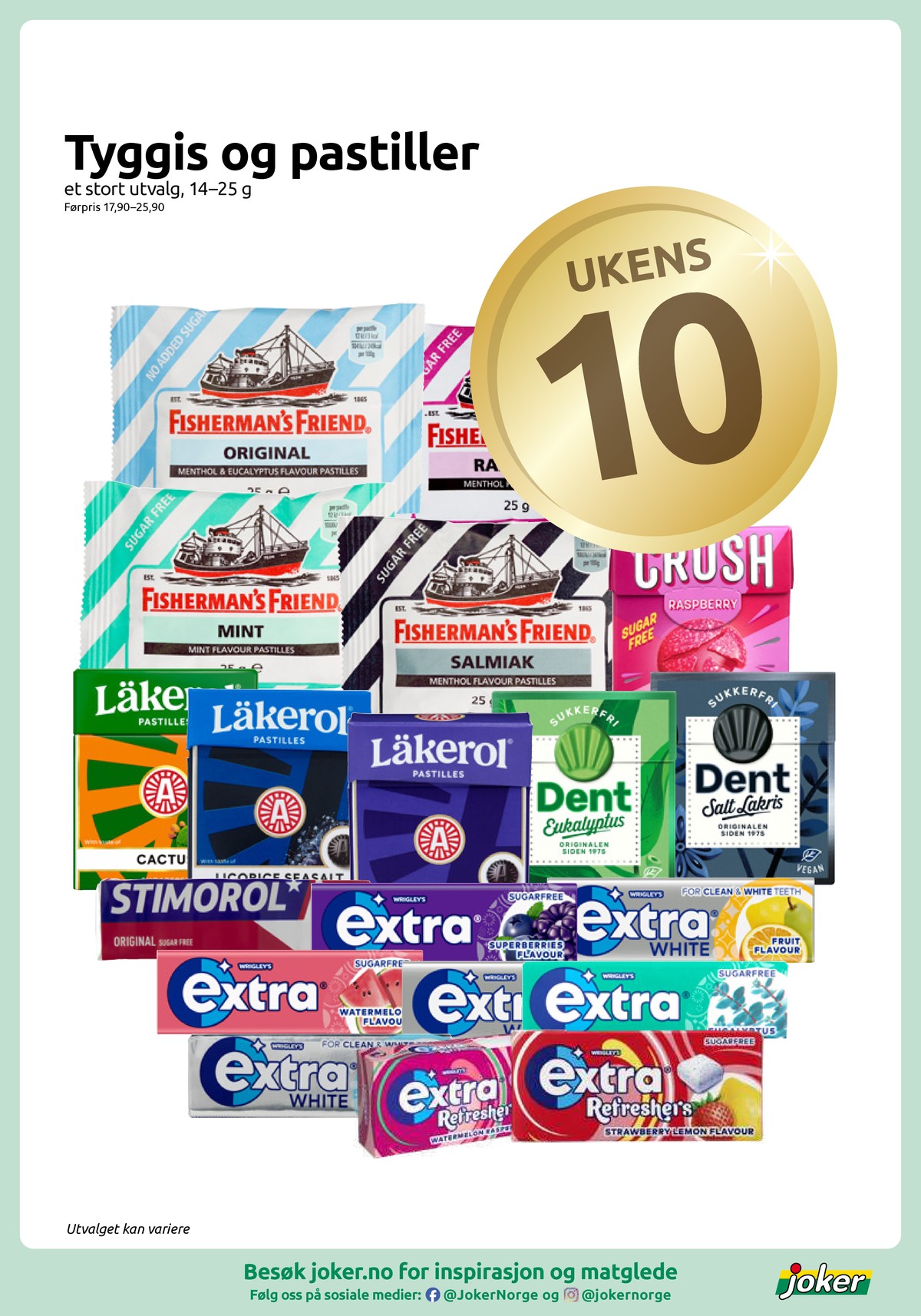 Se Joker kundeavis for uke 12 på Tilbudsuken.no. Se gode tilbud på mange varer, f.eks. pastiller fishermans friend eller pastiller crush. Les kundeavisen her! Side 2