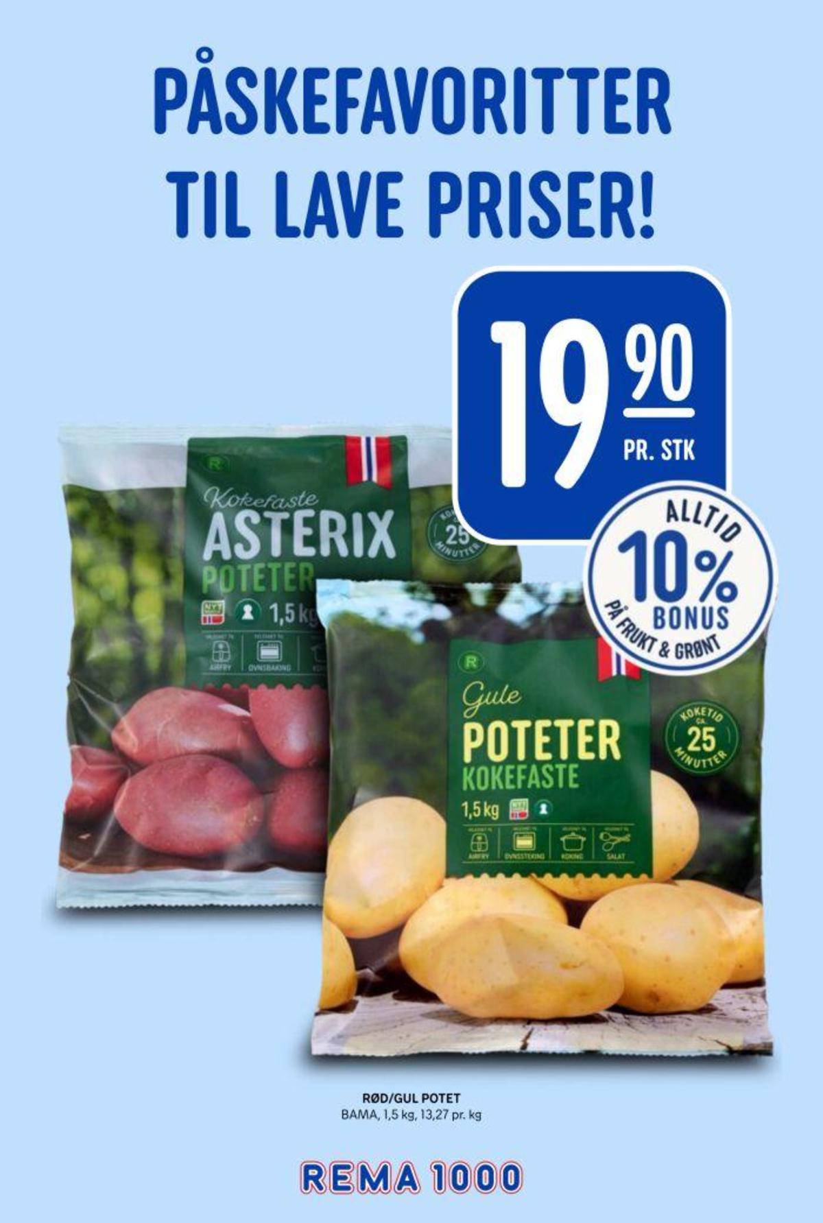 Se Rema 1000 kundeavis for uke 12 på Tilbudsuken.no. Se gode tilbud på mange varer, f.eks. poteter bama eller andre varer. Les kundeavisen her! Side 9