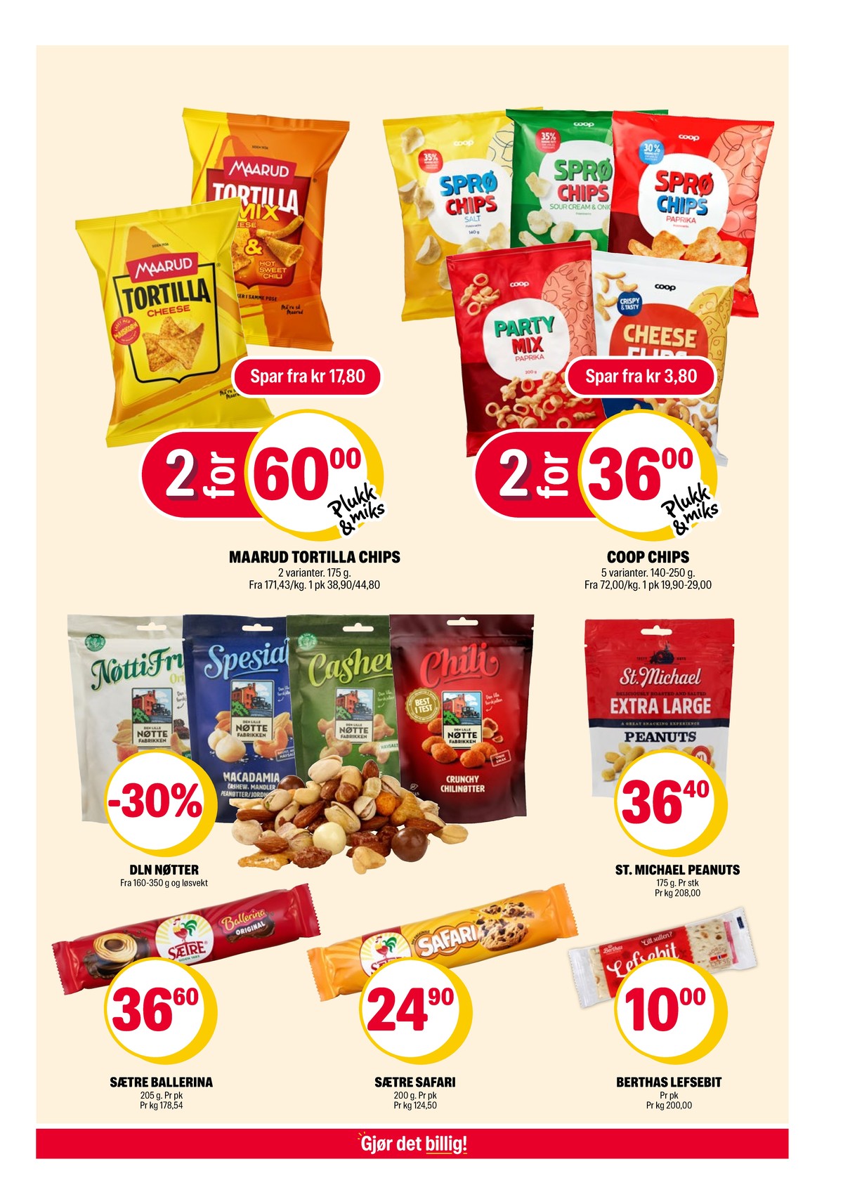 Se Coop Extra kundeavis for uke 13 på Tilbudsuken.no. Se gode tilbud på mange varer, f.eks. tortilla cheese chips maarud eller tortilla mix chips maarud. Les kundeavisen her! Side 15