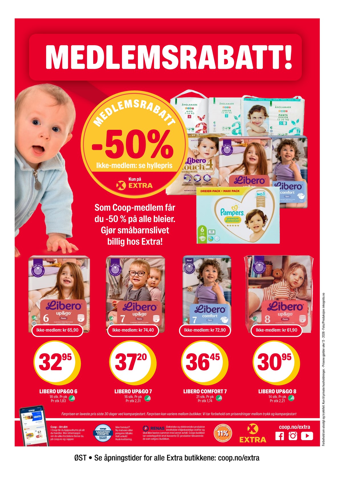Se Coop Extra kundeavis for uke 13 på Tilbudsuken.no. Se gode tilbud på mange varer, f.eks. bleier libero eller bleier pampers. Les kundeavisen her! Side 25