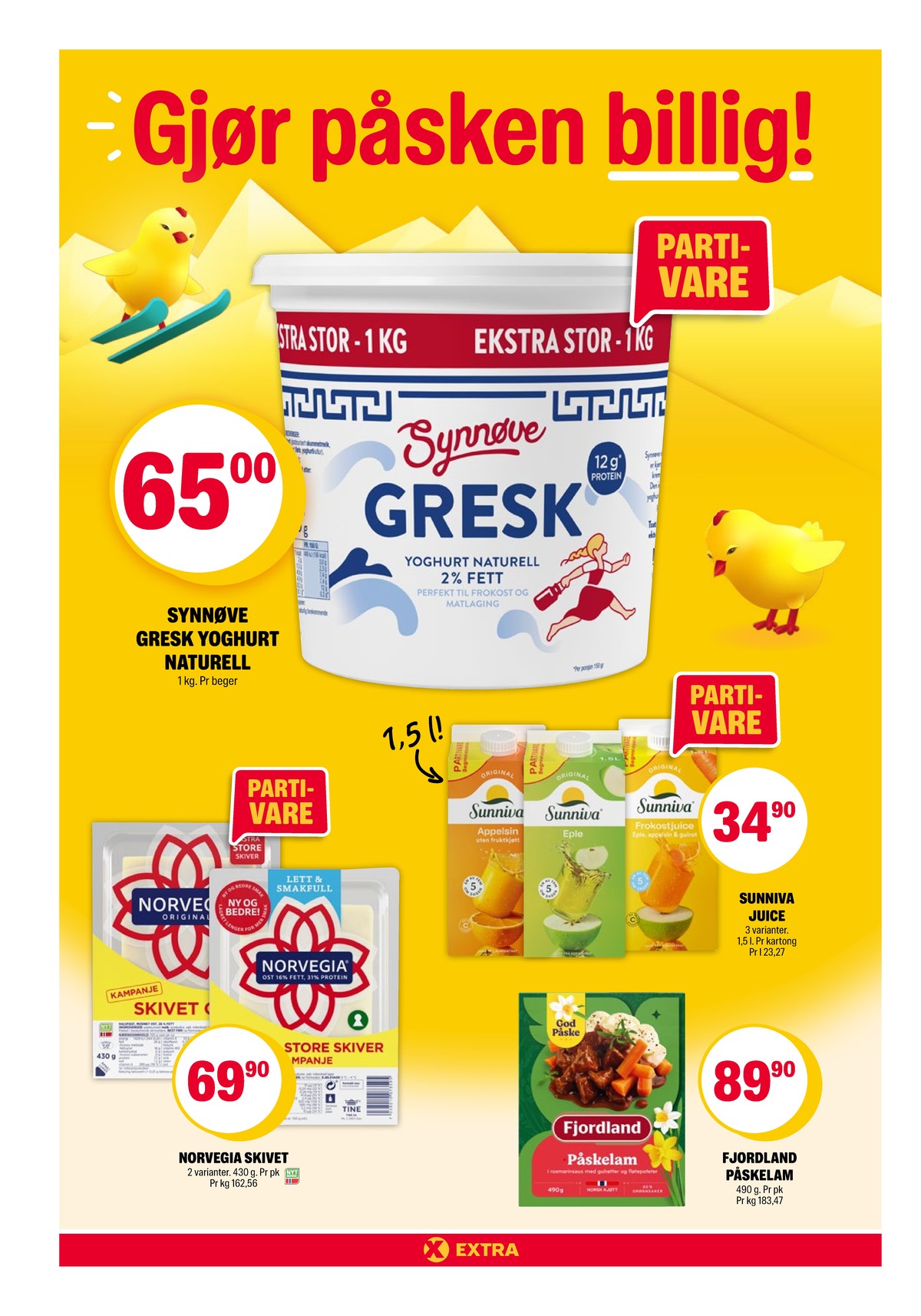 Se Coop Extra kundeavis for uke 13 på Tilbudsuken.no. Se gode tilbud på mange varer, f.eks. gresk yoghurt naturell 2% synnøve finden eller skiveost lett 16% norvegia. Les kundeavisen her! Side 10