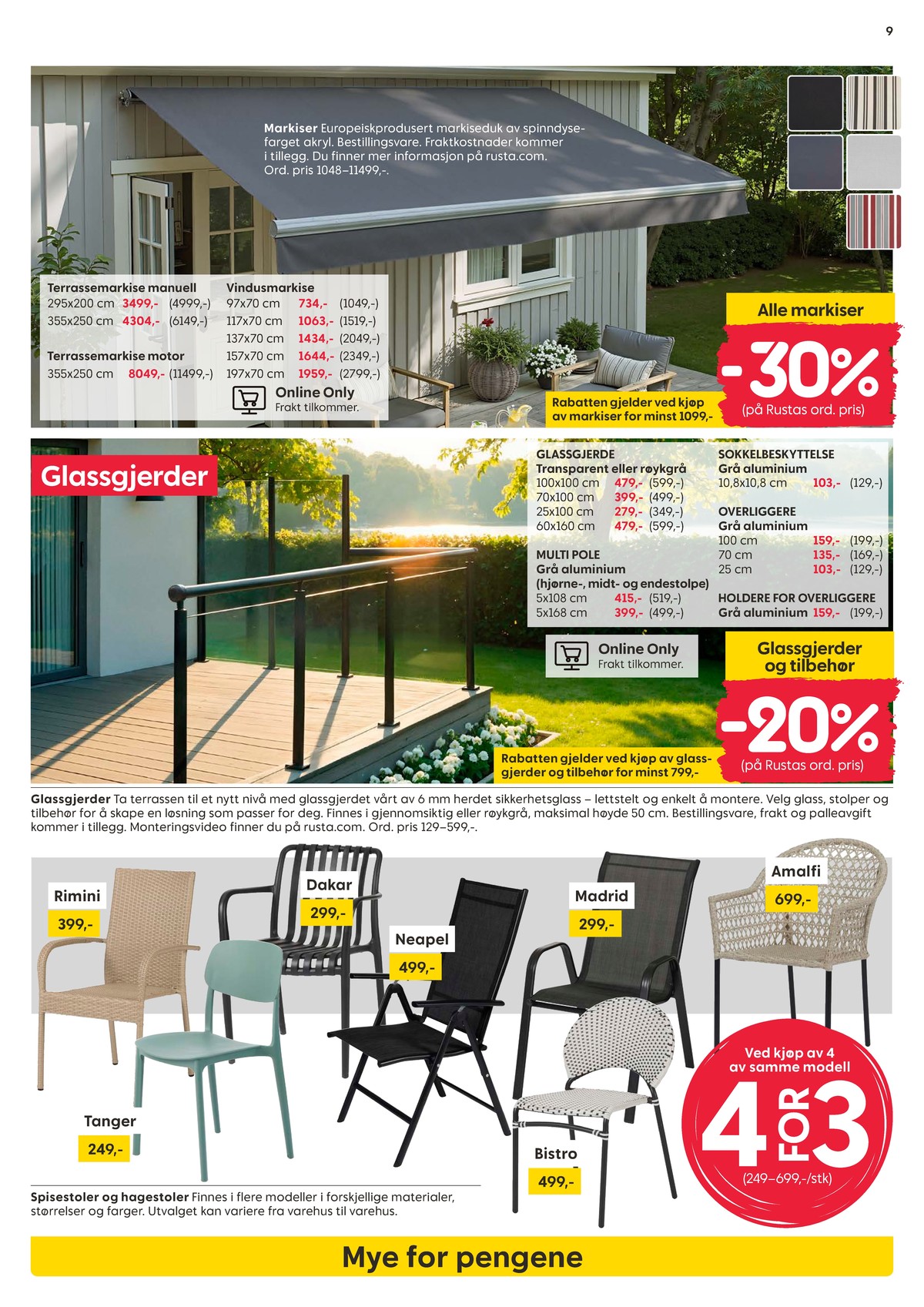 Se Rusta kundeavis for uke 13 på Tilbudsuken.no. Se gode tilbud på mange varer, f.eks. markise ukjent eller markise ukjent. Les kundeavisen her! Side 9