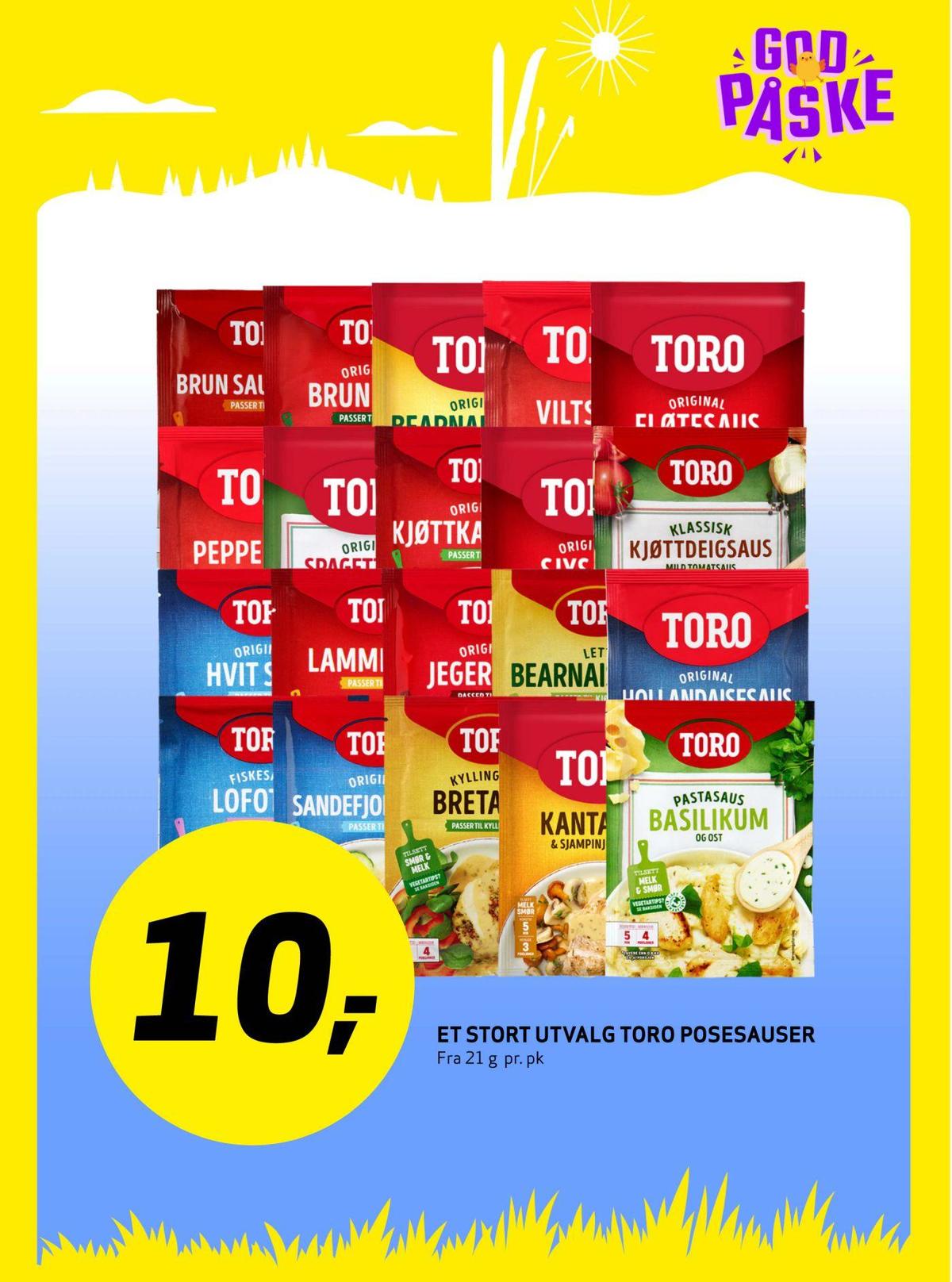 Se Bunnpris kundeavis for uke 13 på Tilbudsuken.no. Se gode tilbud på mange varer, f.eks. pastasaus basilikum og ost toro eller bearnaisesaus chili toro. Les kundeavisen her! Side 9