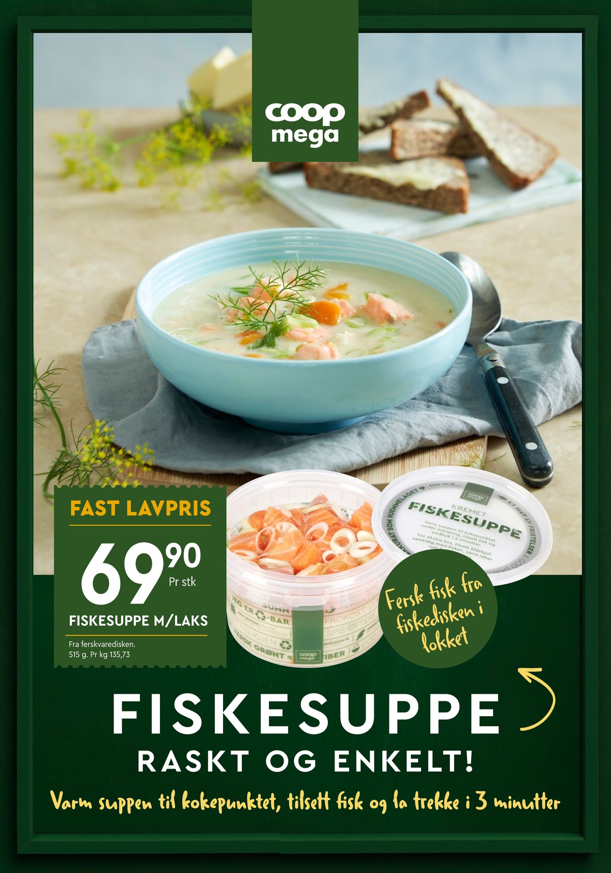 Se Coop Mega kundeavis for uke 14 på Tilbudsuken.no. Se gode tilbud på mange varer, f.eks. fiskesuppe coop eller andre varer. Les kundeavisen her! Side 17