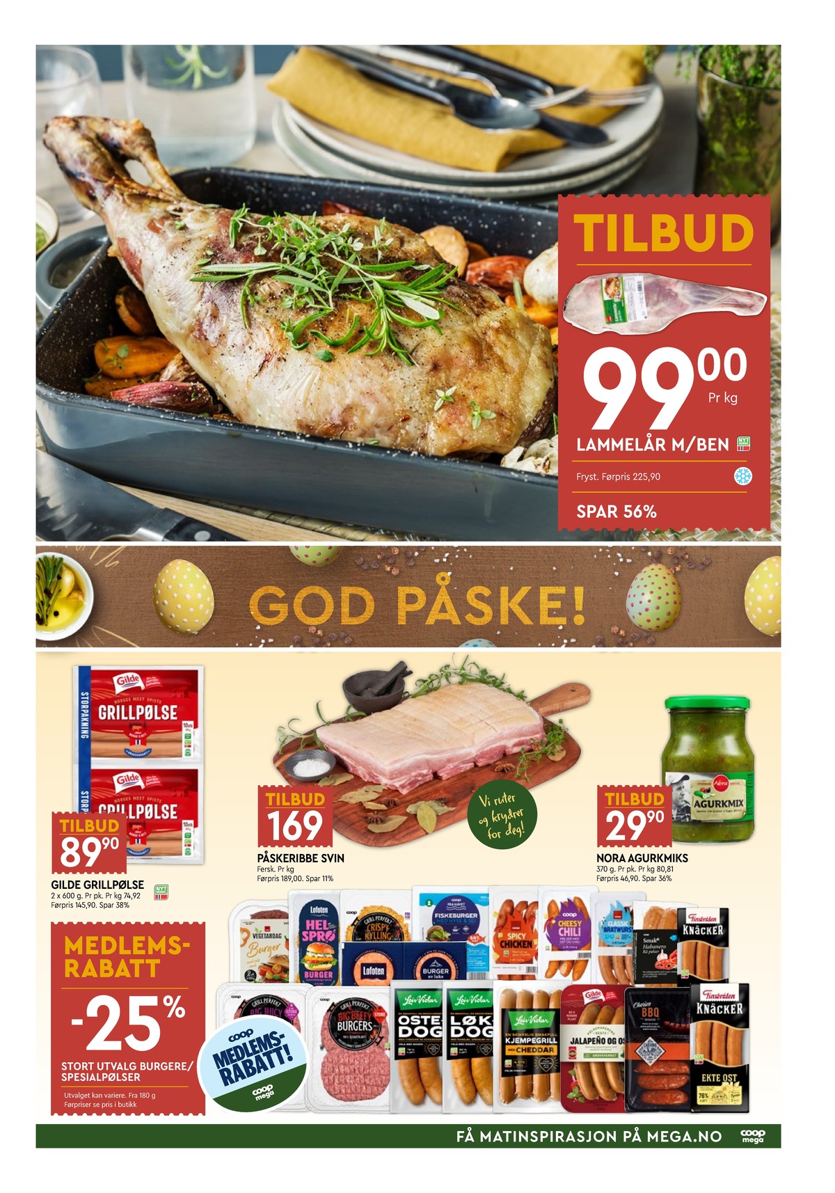 Se Coop Mega kundeavis for uke 14 på Tilbudsuken.no. Se gode tilbud på mange varer, f.eks. lammelår coop eller grillpølser gilde. Les kundeavisen her! Side 3