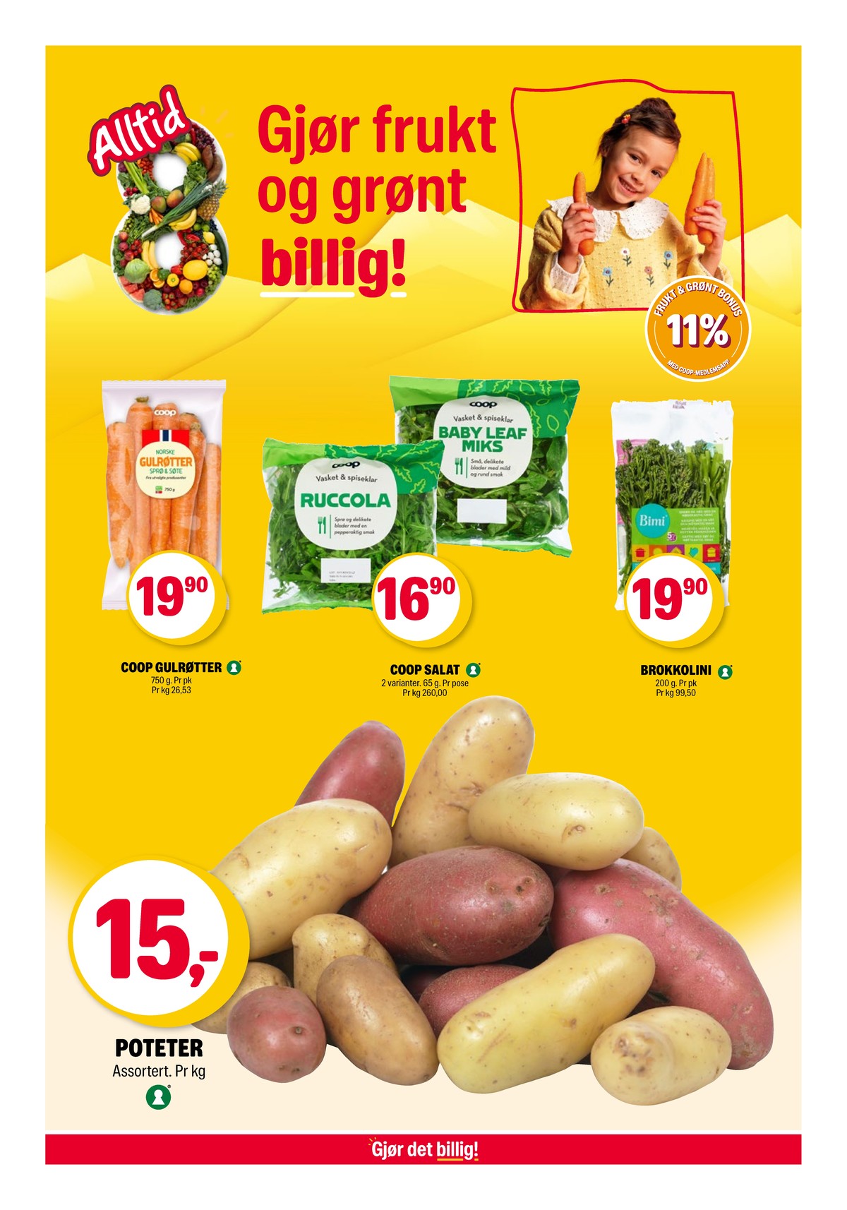 Se Coop Extra kundeavis for uke 14 på Tilbudsuken.no. Se gode tilbud på mange varer, f.eks. gulrøtter coop eller salat coop. Les kundeavisen her! Side 11