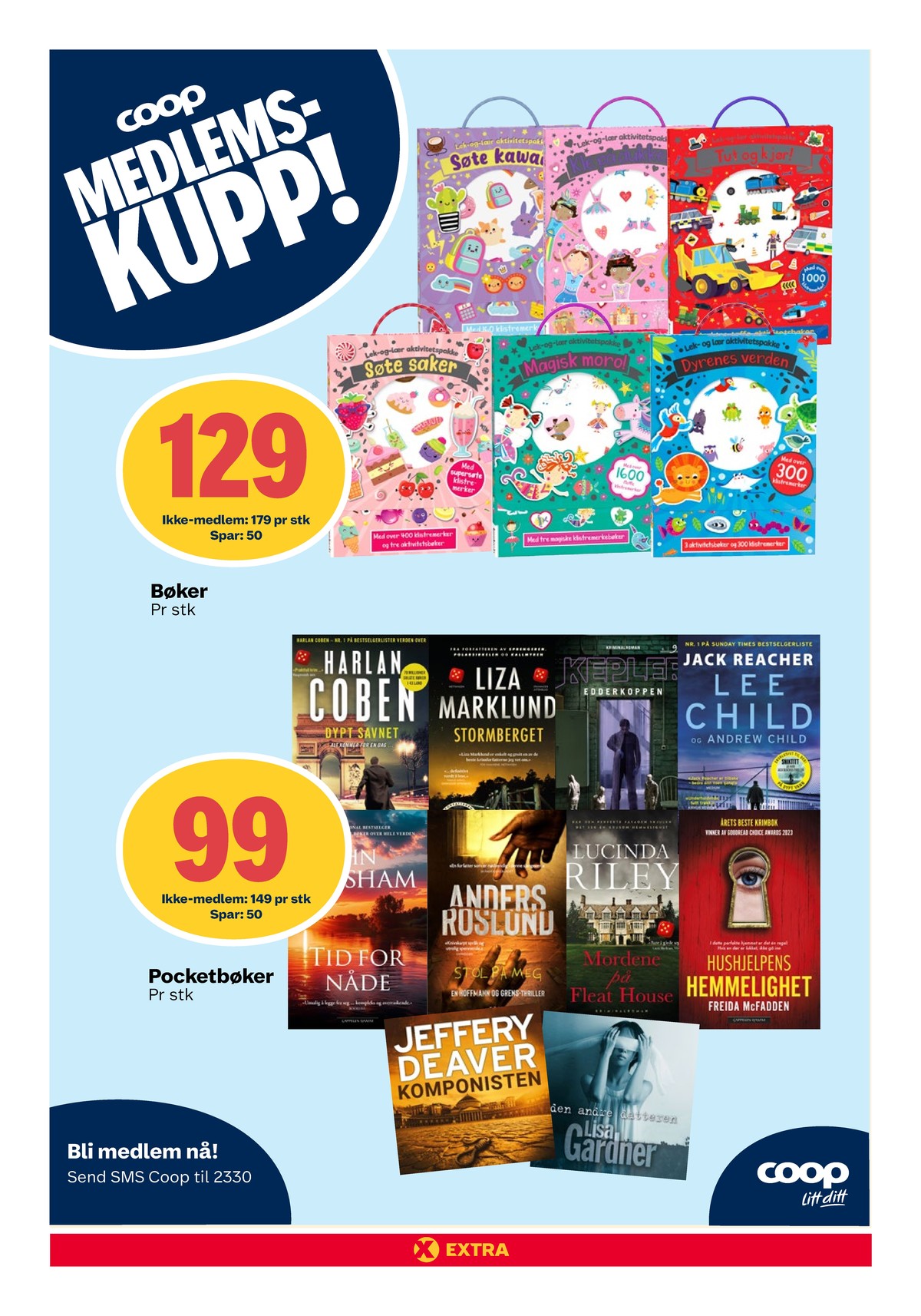 Se Coop Extra kundeavis for uke 14 på Tilbudsuken.no. Se gode tilbud på mange varer, f.eks. aktivitetshefte ukjent eller bok ukjent. Les kundeavisen her! Side 16