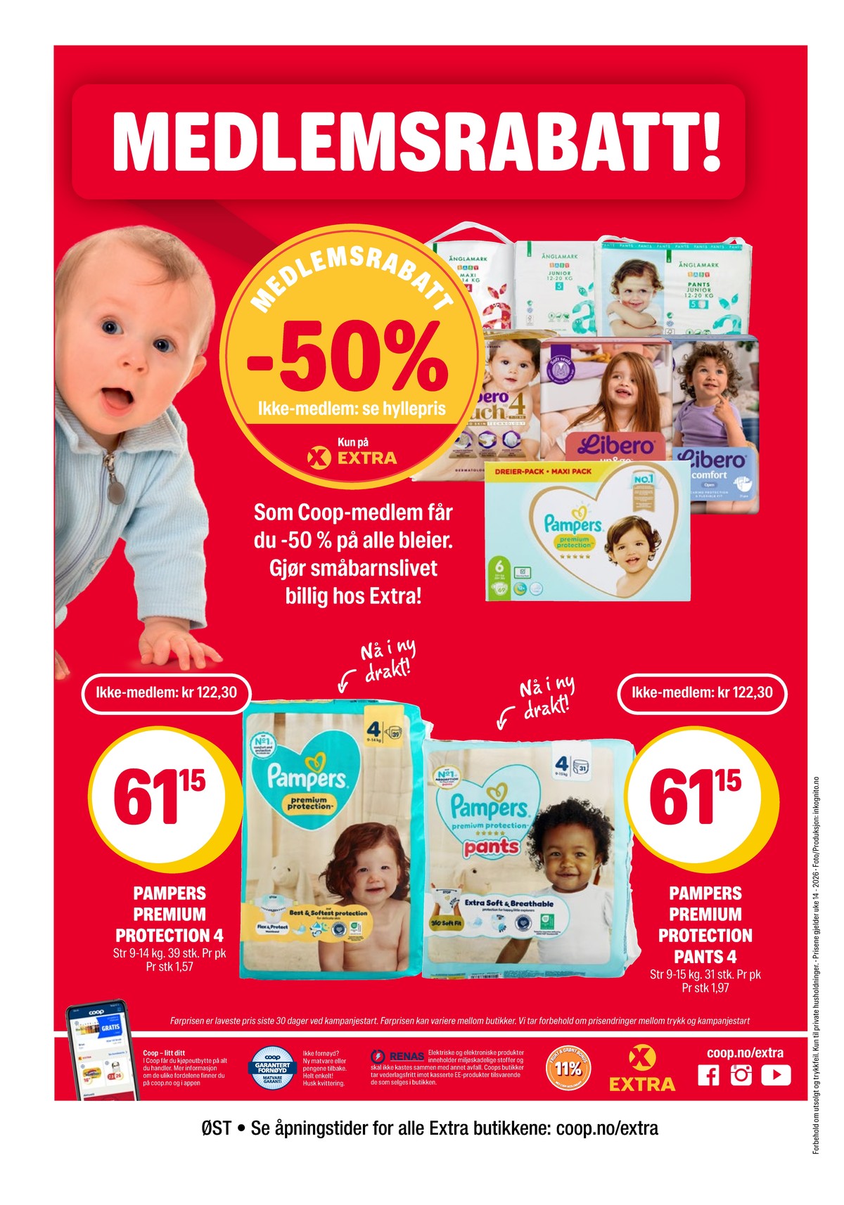 Se Coop Extra kundeavis for uke 14 på Tilbudsuken.no. Se gode tilbud på mange varer, f.eks. bleier libero eller bleier pampers. Les kundeavisen her! Side 24