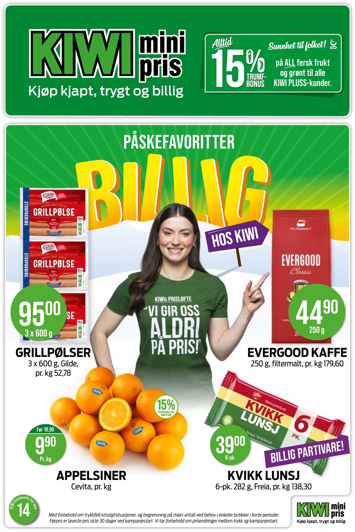 Se Kiwi kundeavis for uge 14 på Tilbudsuken.no. Se gode tilbud på mange varer. Les kundeavisen her! Side 1