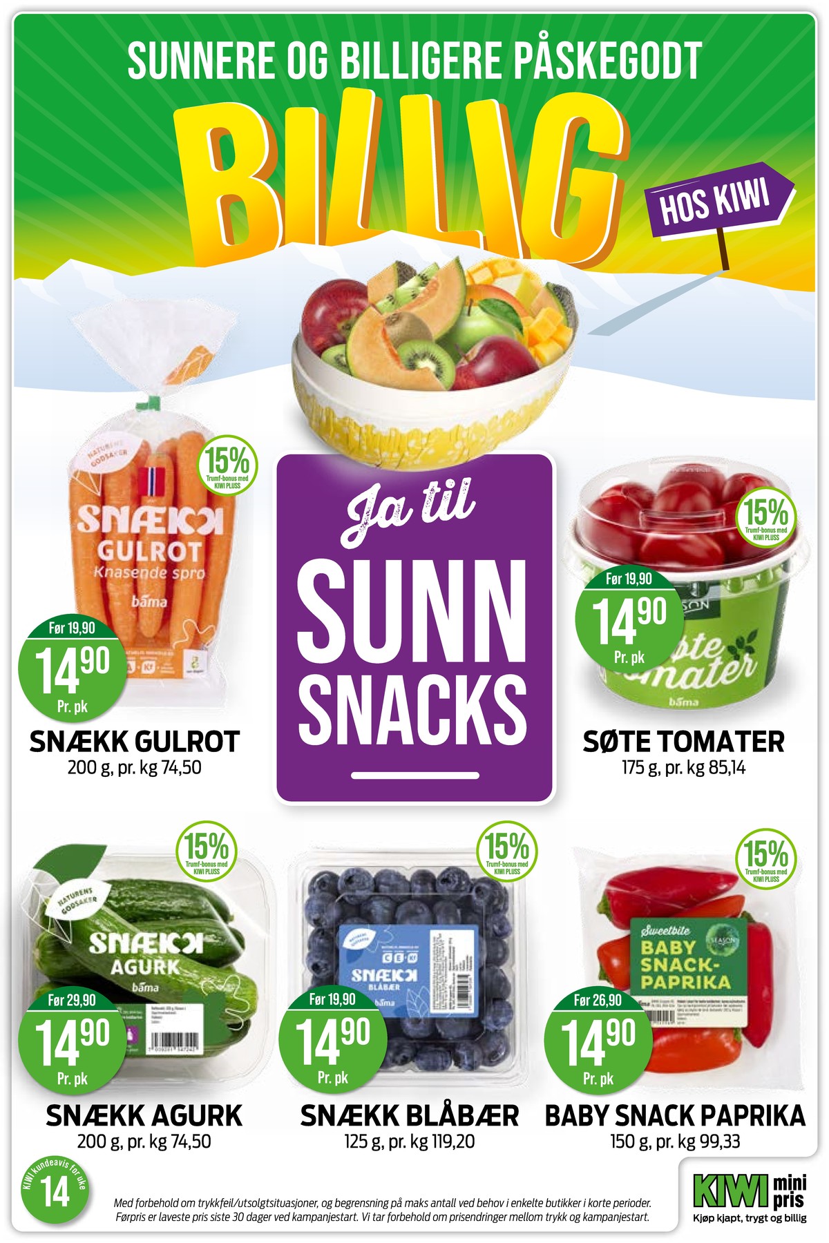 Se Kiwi kundeavis for uge 14 på Tilbudsuken.no. Se gode tilbud på mange varer. Les kundeavisen her! Side 14