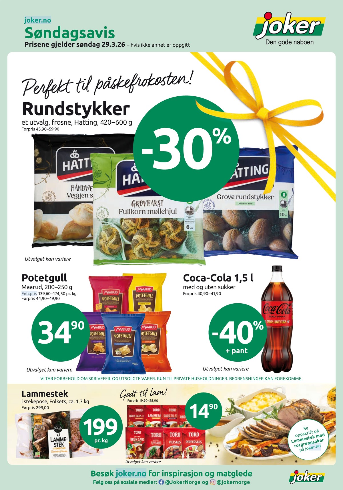 Se Joker kundeavis for uge 14 på Tilbudsuken.no. Se gode tilbud på mange varer. Les kundeavisen her! Side 1