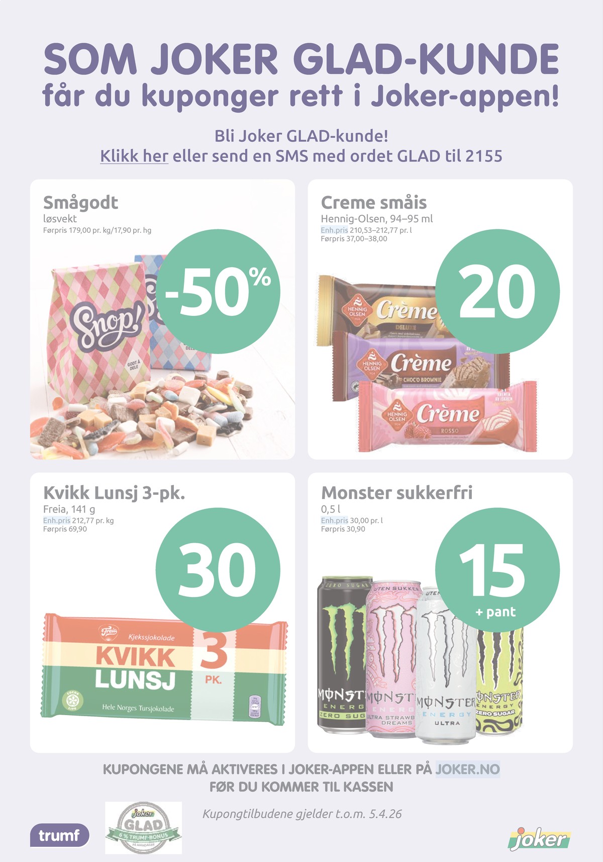 Se Joker kundeavis for uge 14 på Tilbudsuken.no. Se gode tilbud på mange varer. Les kundeavisen her! Side 26