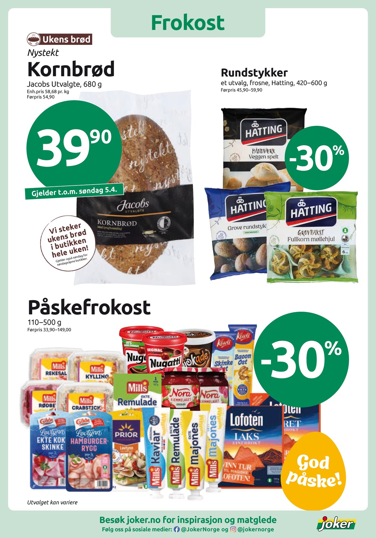 Se Joker kundeavis for uge 14 på Tilbudsuken.no. Se gode tilbud på mange varer. Les kundeavisen her! Side 4