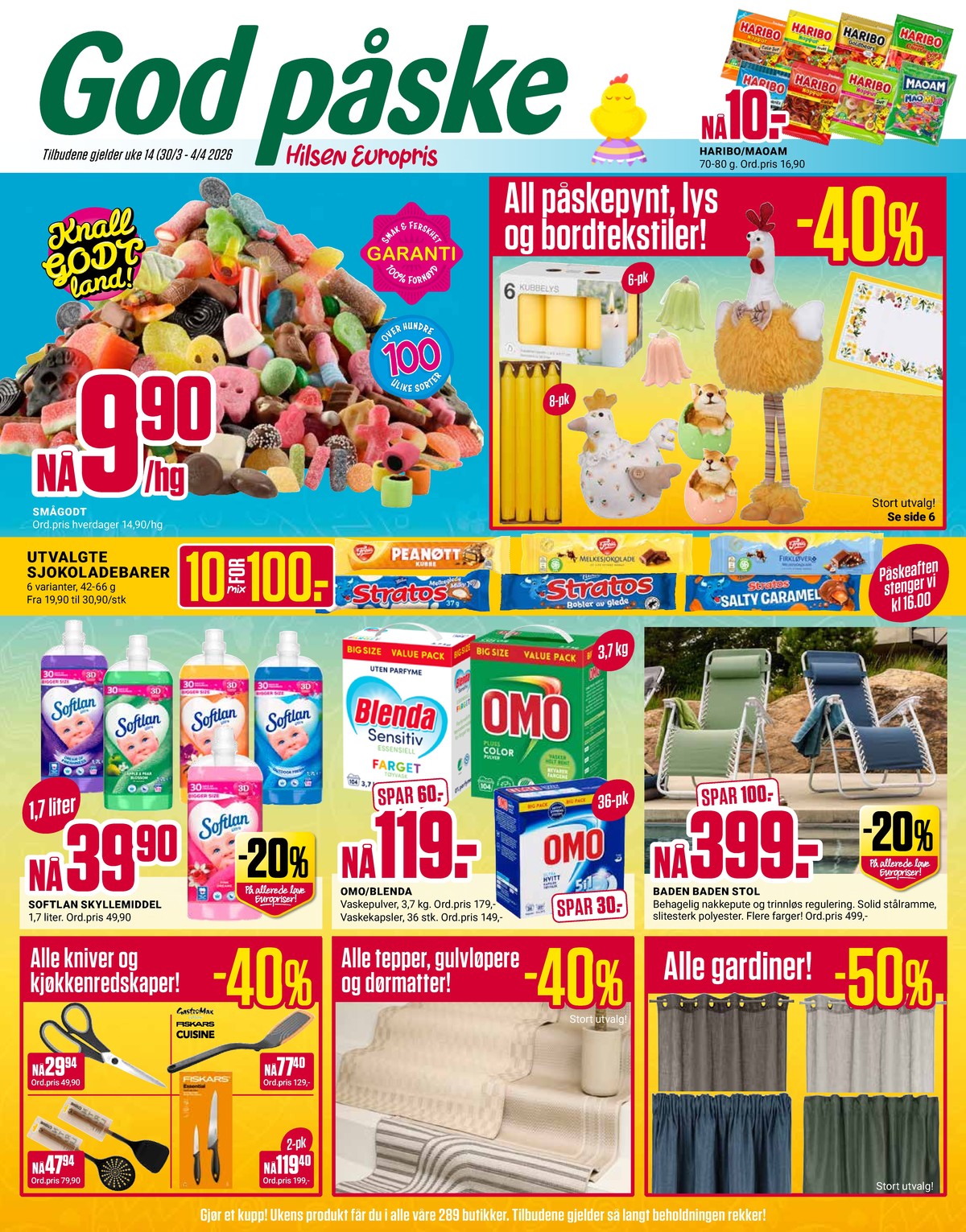 Se Europris kundeavis for uke 14 på Tilbudsuken.no. Se gode tilbud på mange varer, f.eks. godterier maomixx eller godterier happy cherries sour. Les kundeavisen her! Side 1