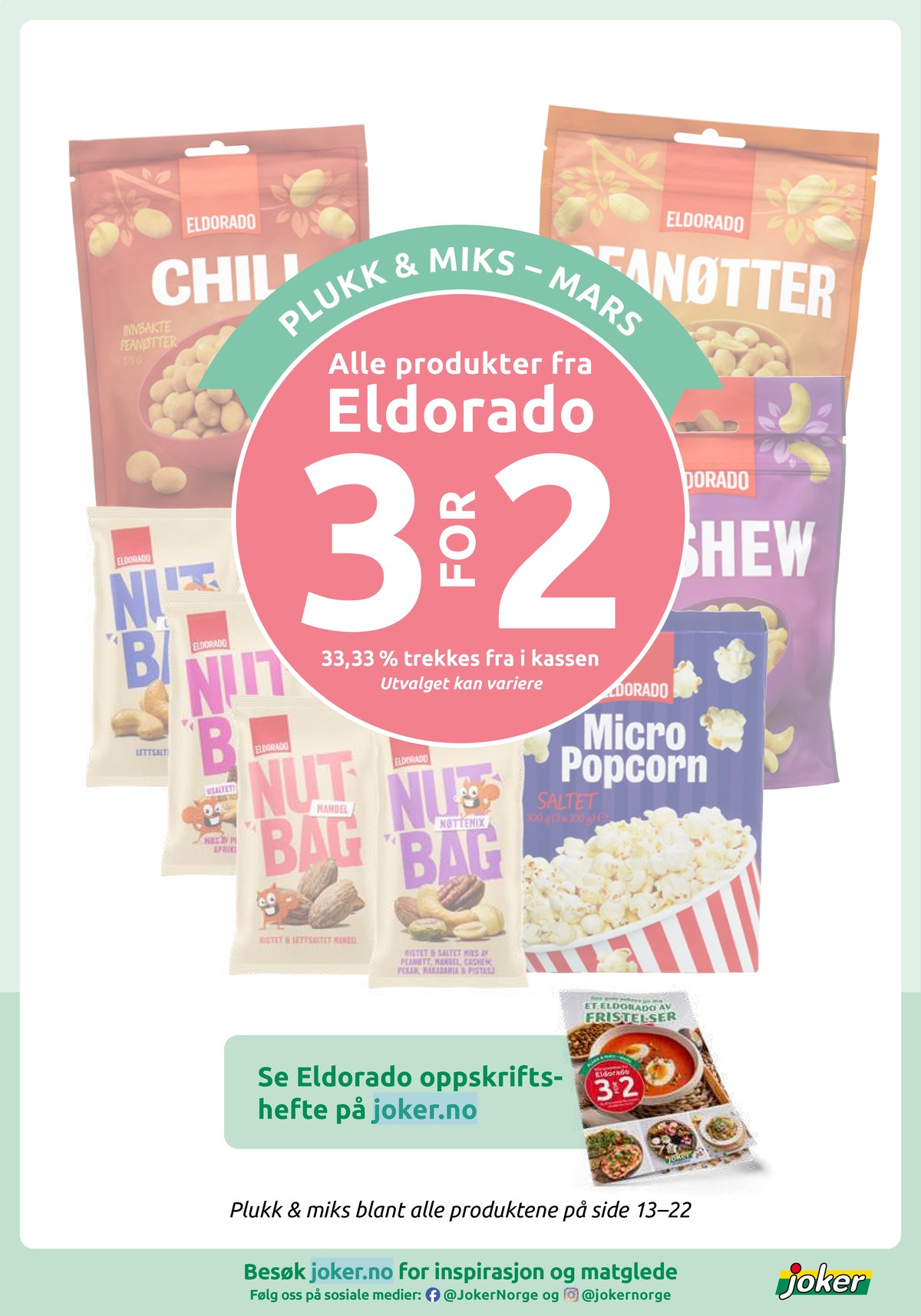 Se Joker kundeavis for uke 14 på Tilbudsuken.no. Se gode tilbud på mange varer, f.eks. chilinøtter eldorado eller peanøtter eldorado. Les kundeavisen her! Side 21