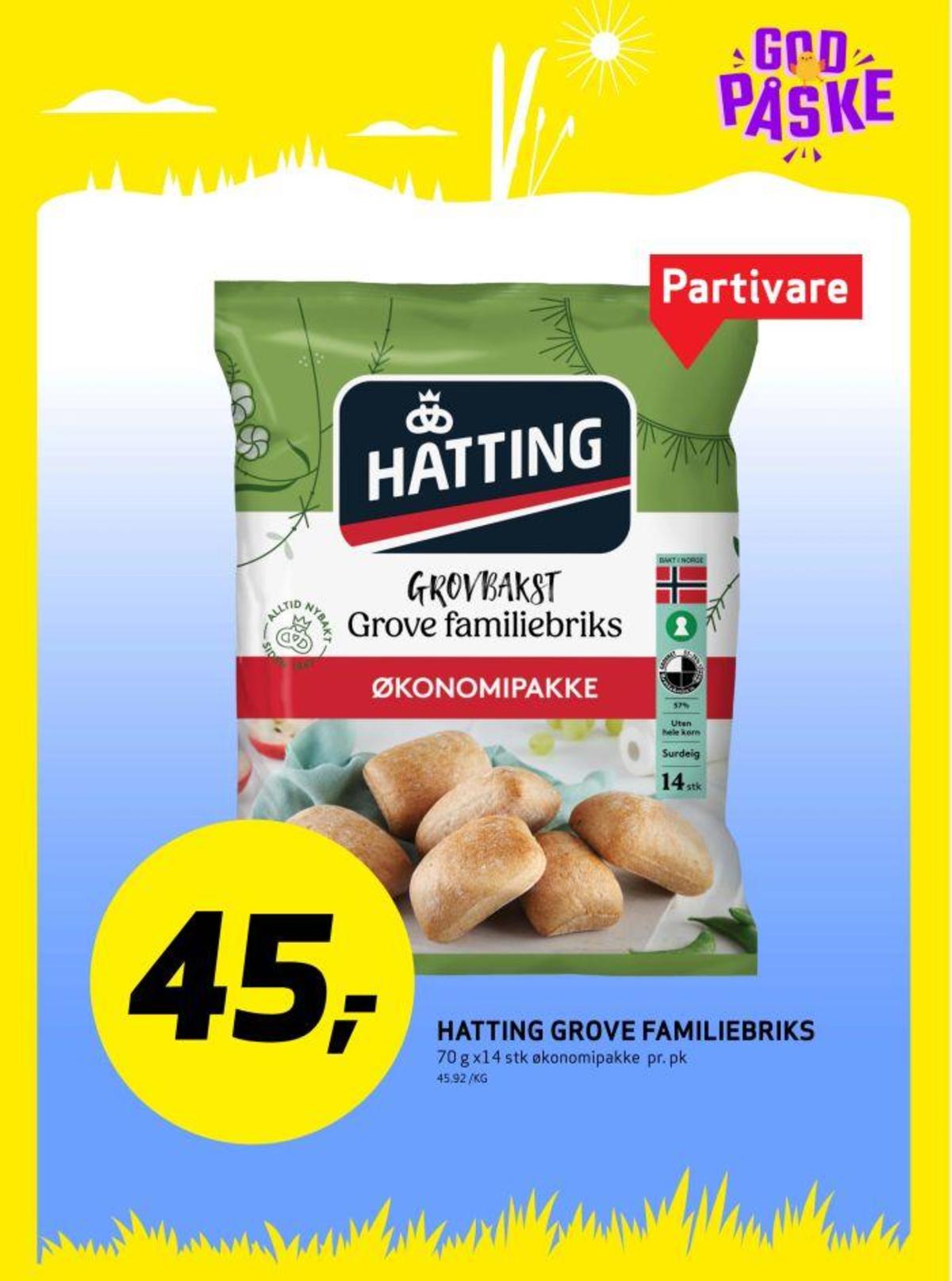 Se Bunnpris kundeavis for uke 14 på Tilbudsuken.no. Se gode tilbud på mange varer, f.eks. grove familiebiriks hatting eller andre varer. Les kundeavisen her! Side 13