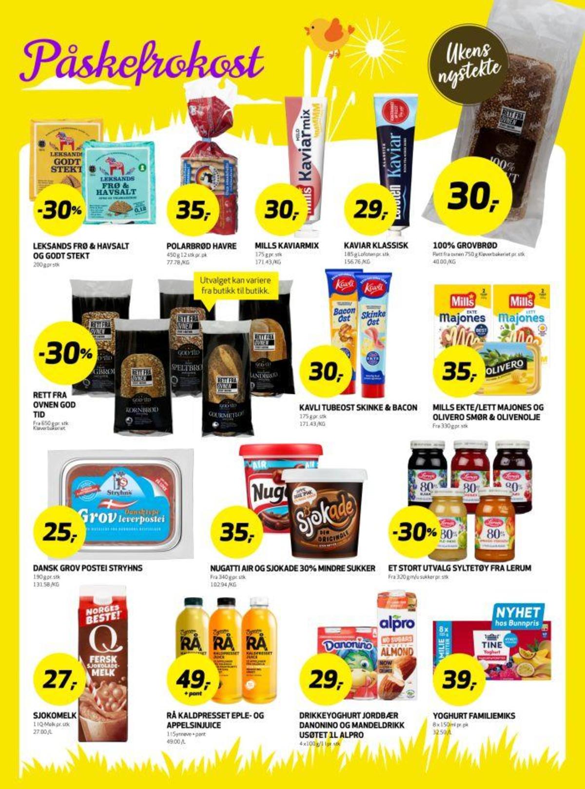 Se Bunnpris kundeavis for uke 14 på Tilbudsuken.no. Se gode tilbud på mange varer, f.eks. frön & havsalt knekkebrød leksands eller godt stekt knekkebrød leksands. Les kundeavisen her! Side 15