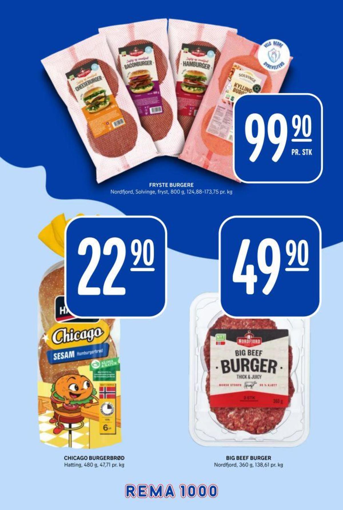 Se Rema 1000 kundeavis for uke 14 på Tilbudsuken.no. Se gode tilbud på mange varer, f.eks. hamburger nordfjord eller kyllingburger solvinge. Les kundeavisen her! Side 34