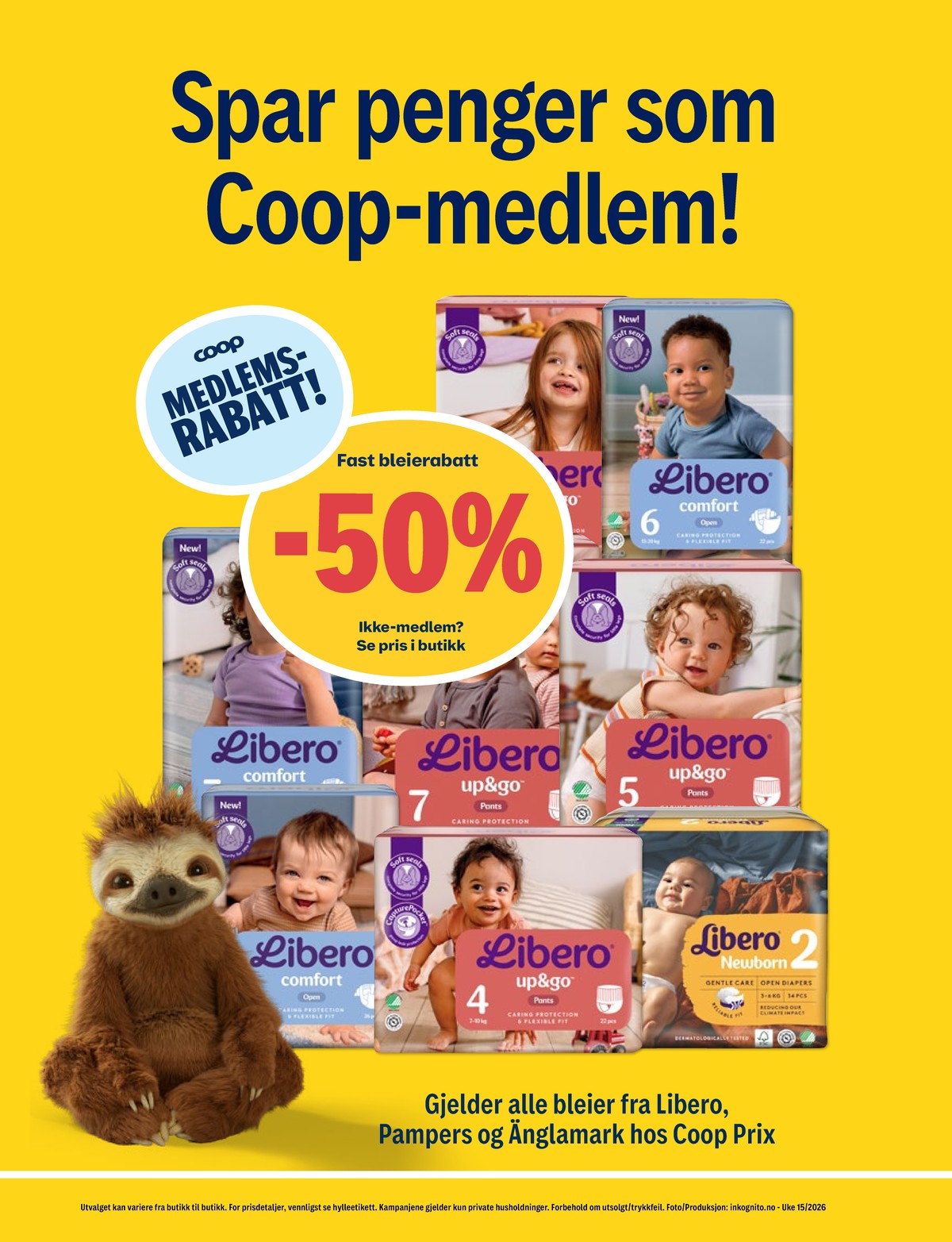 Se Coop Prix kundeavis for uke 15 på Tilbudsuken.no. Se gode tilbud på mange varer, f.eks. bleier libero eller bleier pampers. Les kundeavisen her! Side 13