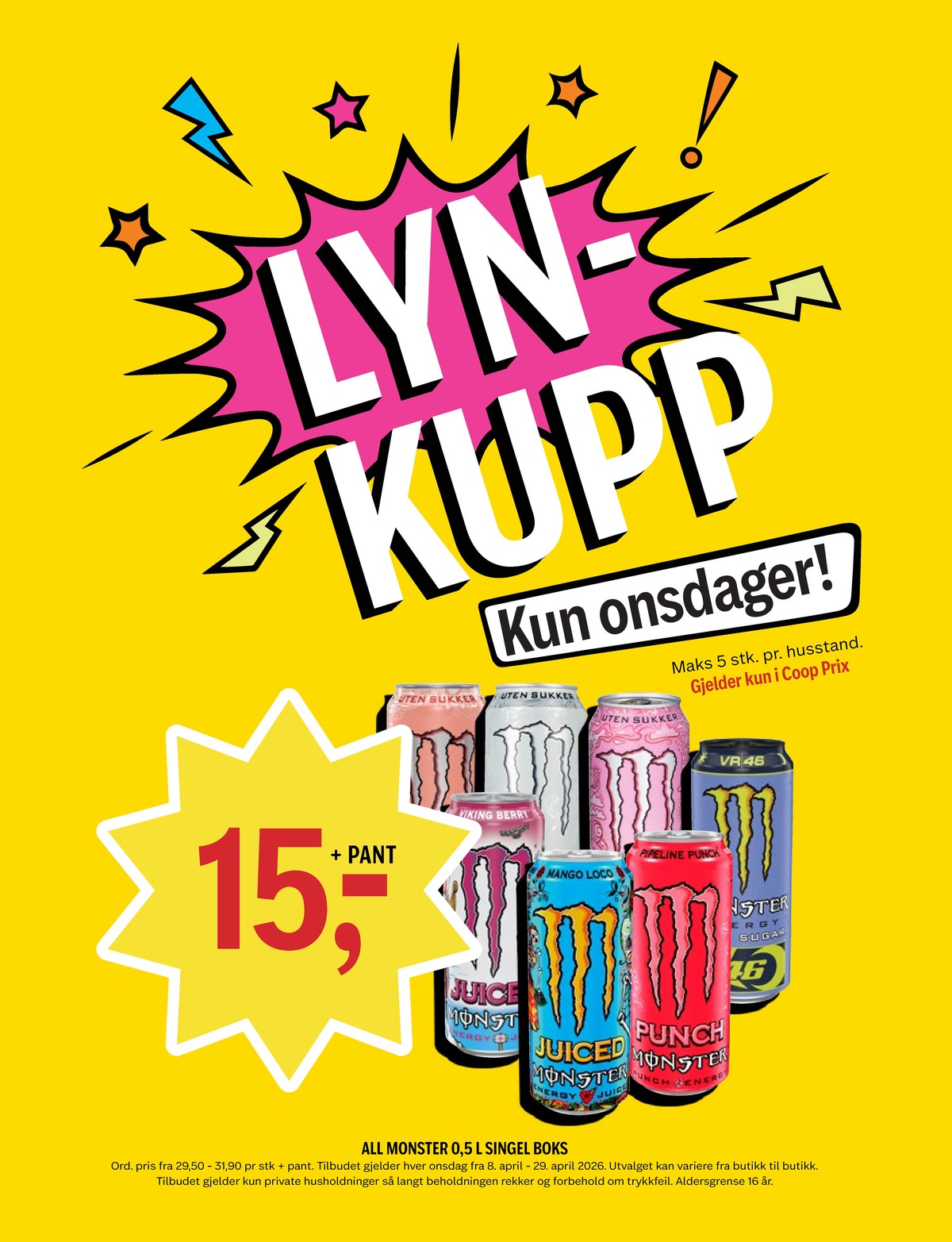 Se Coop Prix kundeavis for uke 15 på Tilbudsuken.no. Se gode tilbud på mange varer, f.eks. energidrikk monster energy eller energidrikk monster energy. Les kundeavisen her! Side 14