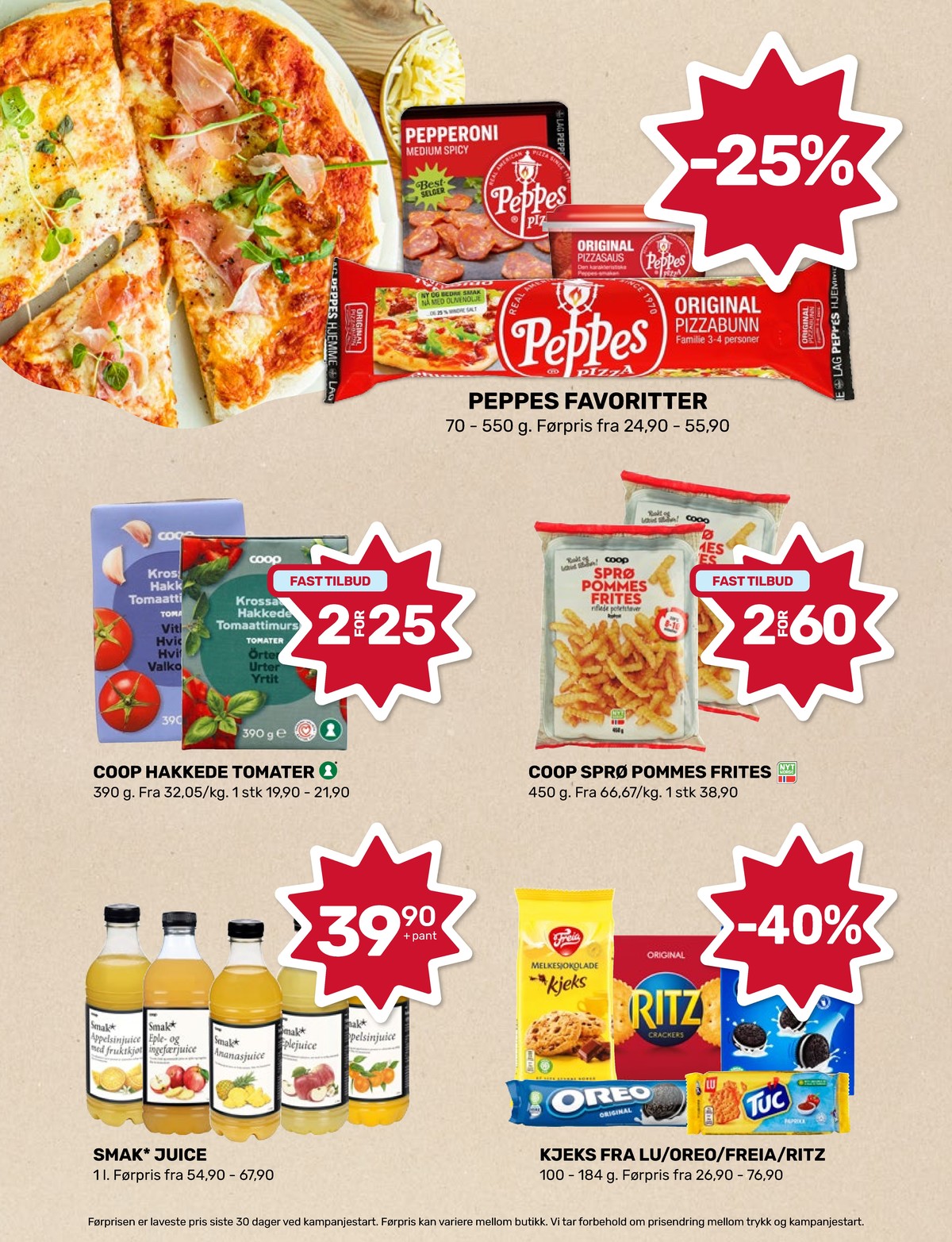 Se Matkroken kundeavis for uke 15 på Tilbudsuken.no. Se gode tilbud på mange varer, f.eks. pepperoni peppes pizza eller hakkede tomater urter coop. Les kundeavisen her! Side 2