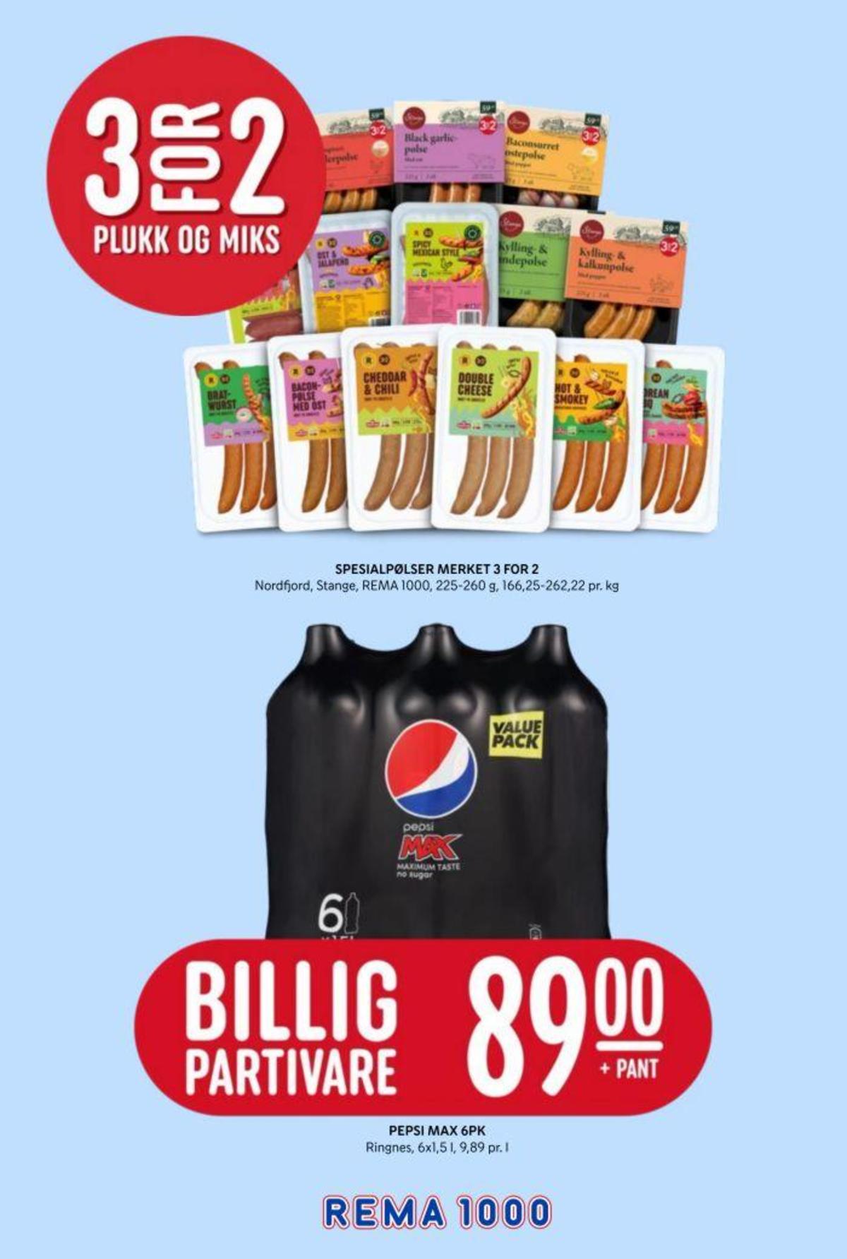 Se Rema 1000 kundeavis for uke 15 på Tilbudsuken.no. Se gode tilbud på mange varer, f.eks. bratwurst pølser rema 1000 eller pepsi max 6 pk pepsi max. Les kundeavisen her! Side 23