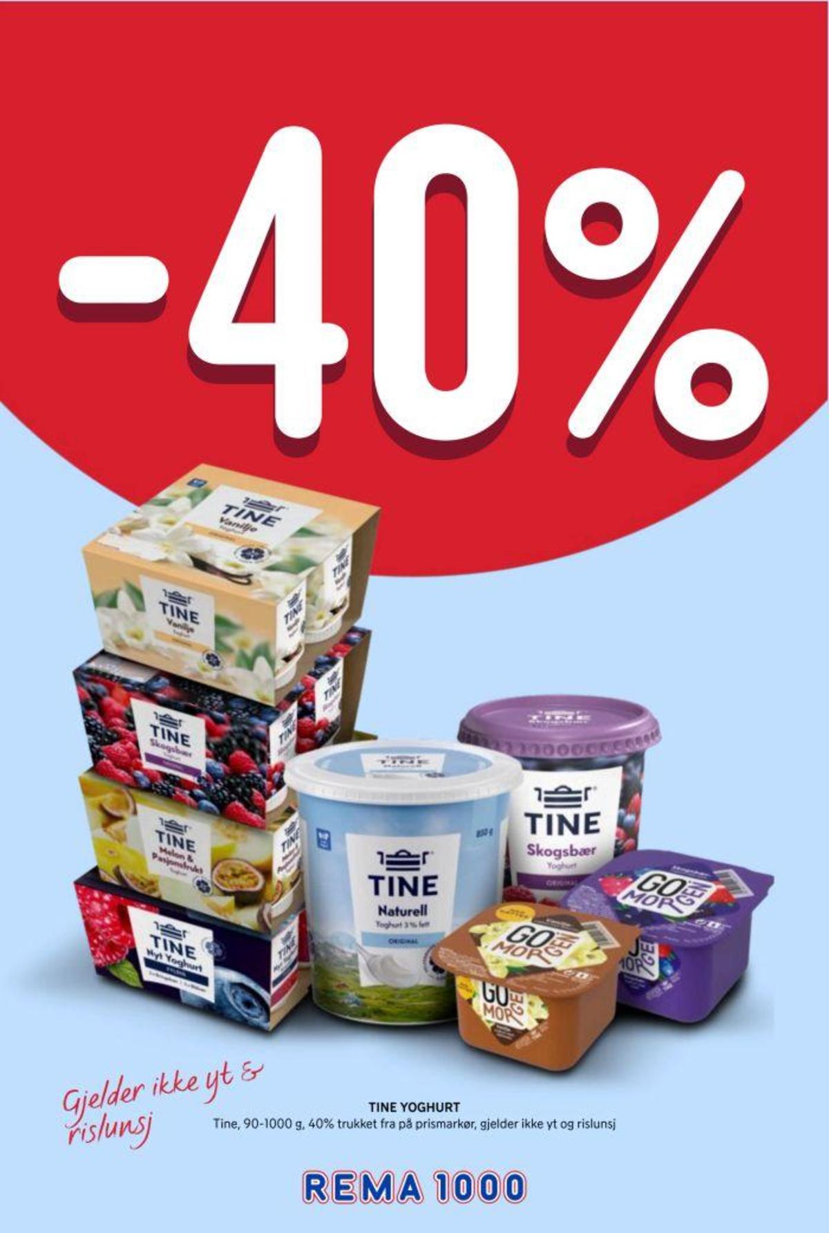Se Rema 1000 kundeavis for uke 15 på Tilbudsuken.no. Se gode tilbud på mange varer, f.eks. vanilje yoghurt tine eller vanilje yoghurt go morgen. Les kundeavisen her! Side 4