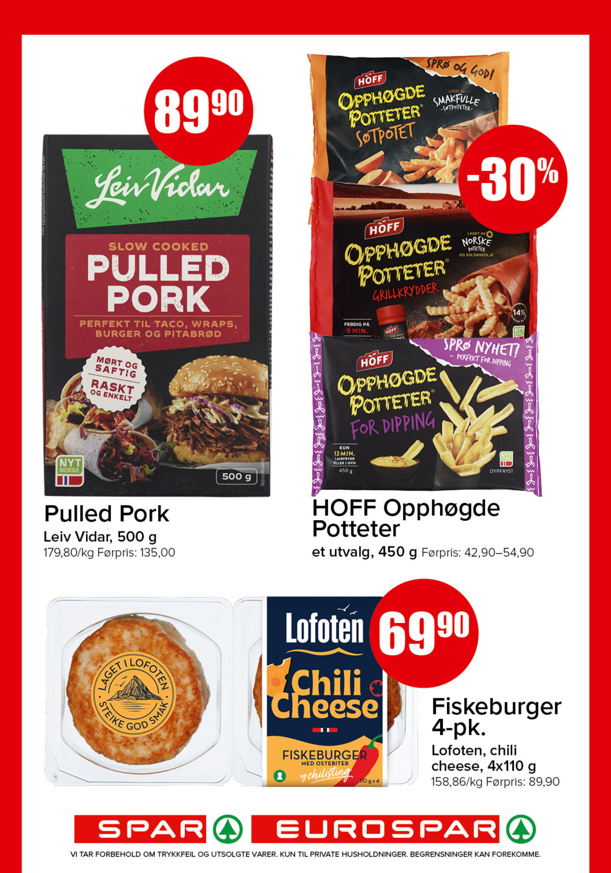 Se Spar - Eurospar kundeavis for uke 15 på Tilbudsuken.no. Se gode tilbud på mange varer, f.eks. pulled pork leiv vidar eller opphøgde poteter grillkrydder hoff. Les kundeavisen her! Side 7