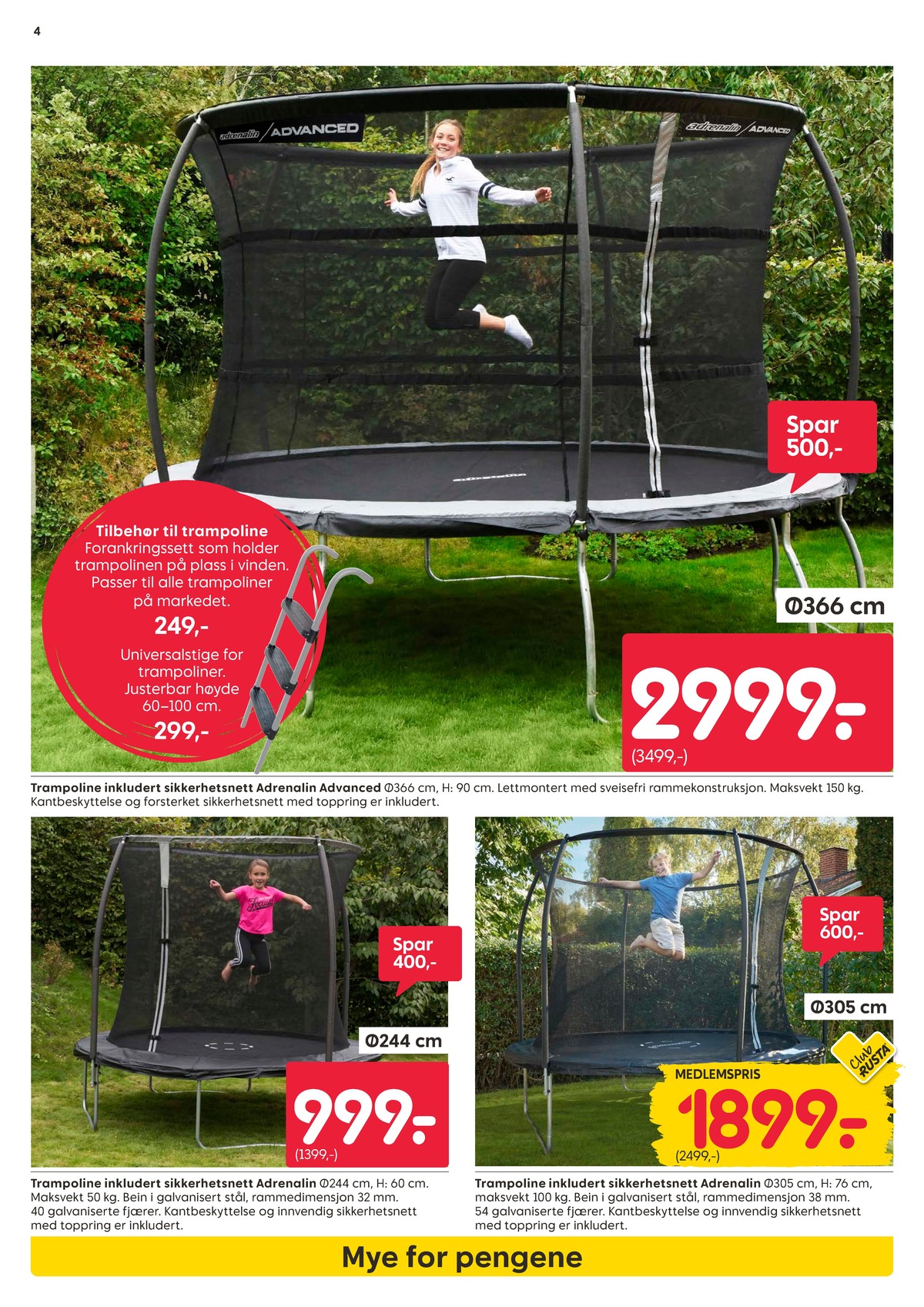 Se Rusta kundeavis for uke 15 på Tilbudsuken.no. Se gode tilbud på mange varer, f.eks. trampoline adrenalin advanced eller trampolineutstyr adrenalin advanced. Les kundeavisen her! Side 4