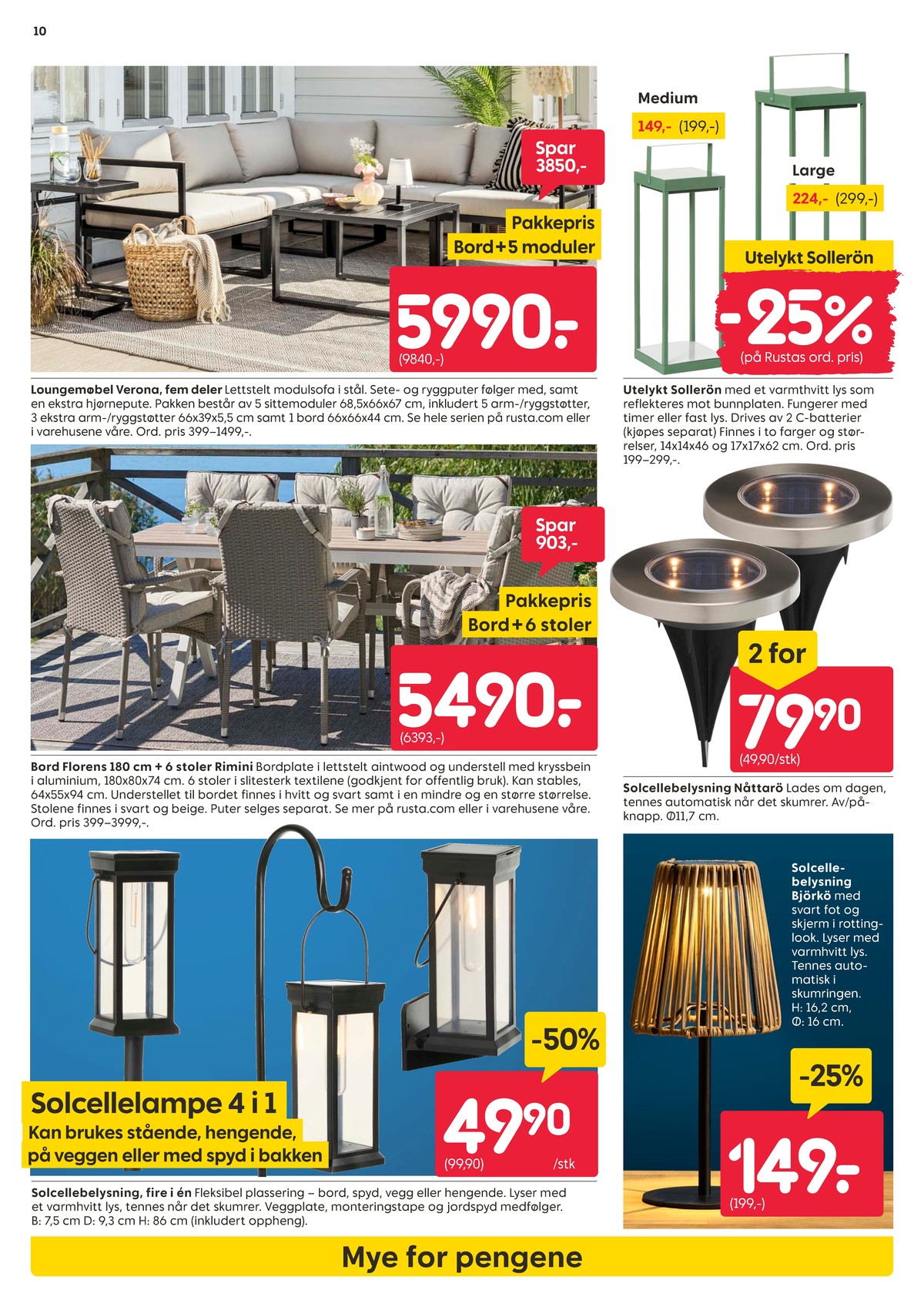 Se Rusta kundeavis for uke 15 på Tilbudsuken.no. Se gode tilbud på mange varer, f.eks. solcellelampe ukjent eller solcellelampe ukjent. Les kundeavisen her! Side 10