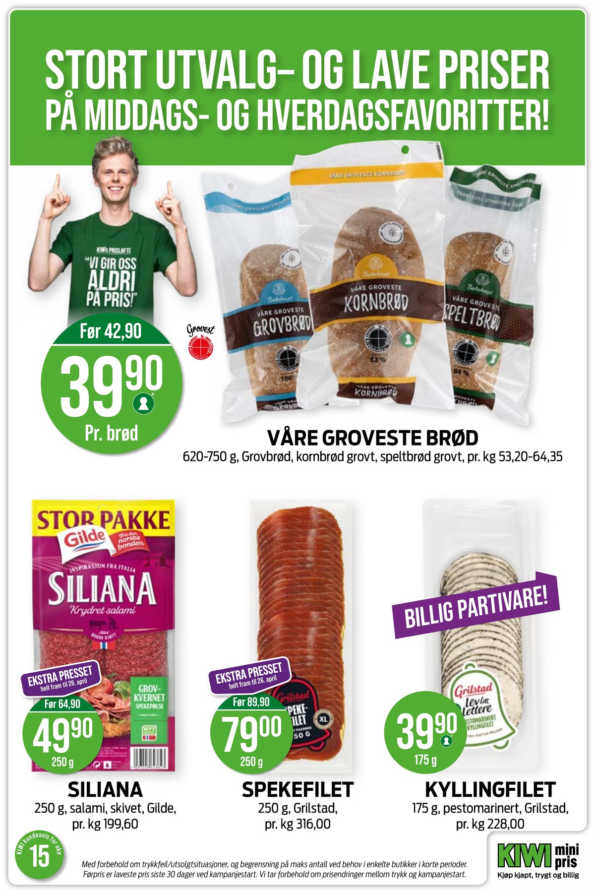 Se Kiwi kundeavis for uke 15 på Tilbudsuken.no. Se gode tilbud på mange varer, f.eks. grovbrød bakehuset eller speltbrød bakehuset. Les kundeavisen her! Side 2