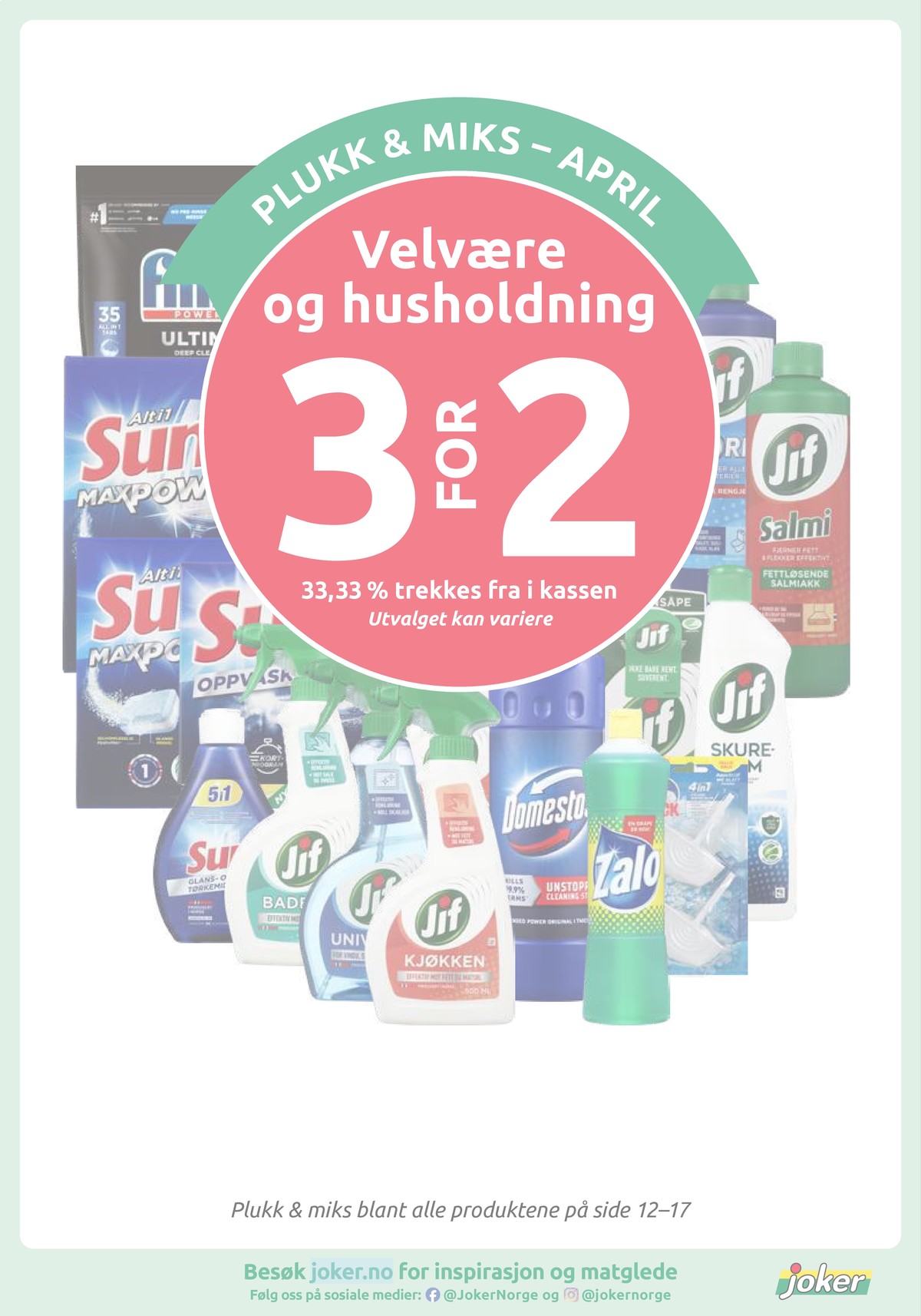 Se Joker kundeavis for uke 15 på Tilbudsuken.no. Se gode tilbud på mange varer, f.eks. rengjøringsmiddel jif eller wc rens domestos. Les kundeavisen her! Side 16