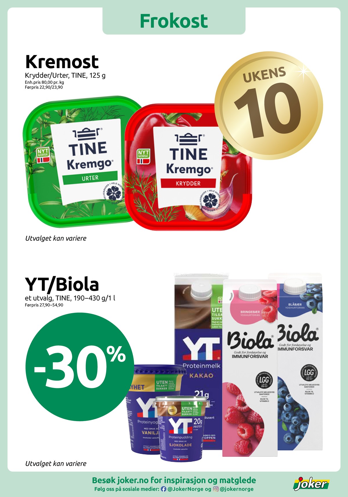 Se Joker kundeavis for uke 15 på Tilbudsuken.no. Se gode tilbud på mange varer, f.eks. smøreost krydder kremgo eller smøreost urter kremgo. Les kundeavisen her! Side 3