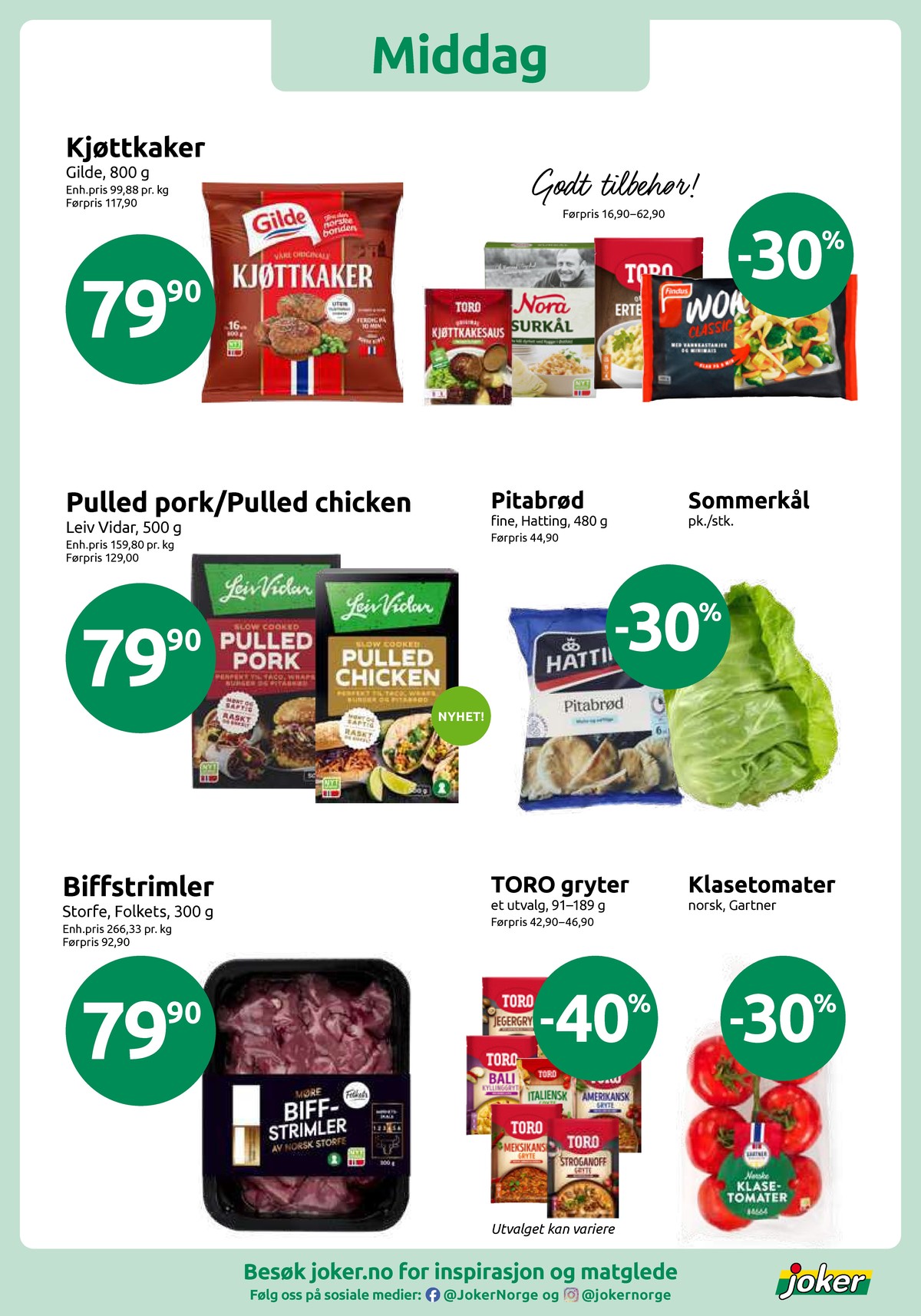 Se Joker kundeavis for uke 15 på Tilbudsuken.no. Se gode tilbud på mange varer, f.eks. ertestuing toro eller wok classic findus. Les kundeavisen her! Side 6