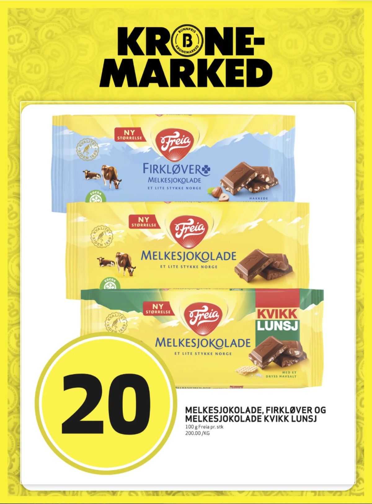 Se Bunnpris kundeavis for uke 15 på Tilbudsuken.no. Se gode tilbud på mange varer, f.eks. sjokoladeplate kvikk lunsj eller sjokoladeplate firkløver. Les kundeavisen her! Side 18