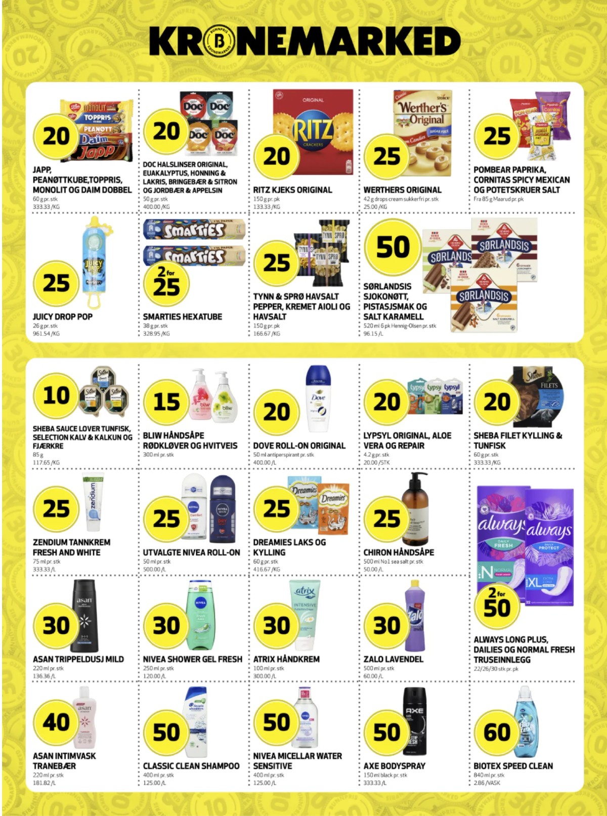 Se Bunnpris kundeavis for uke 15 på Tilbudsuken.no. Se gode tilbud på mange varer, f.eks. potetskruer salt maarud eller pom-bear paprika snack maarud. Les kundeavisen her! Side 22