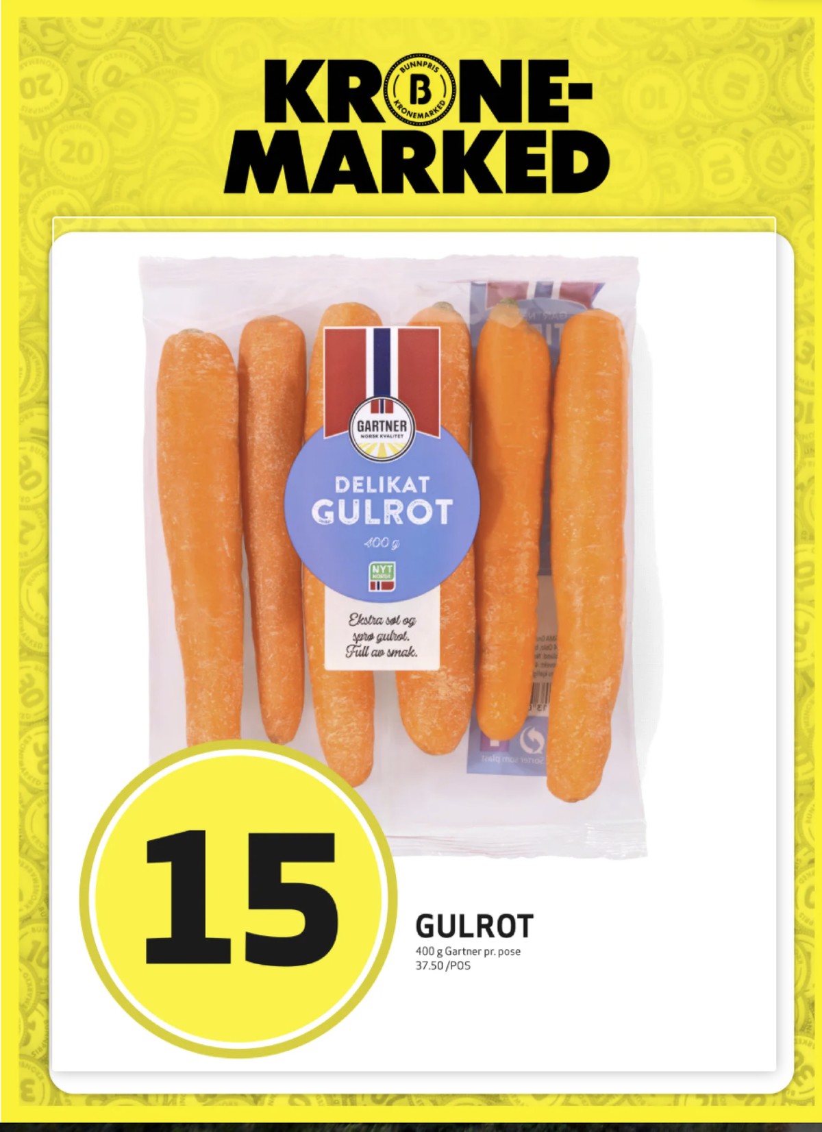 Se Bunnpris kundeavis for uke 15 på Tilbudsuken.no. Se gode tilbud på mange varer, f.eks. gulrøtter gartner eller andre varer. Les kundeavisen her! Side 4