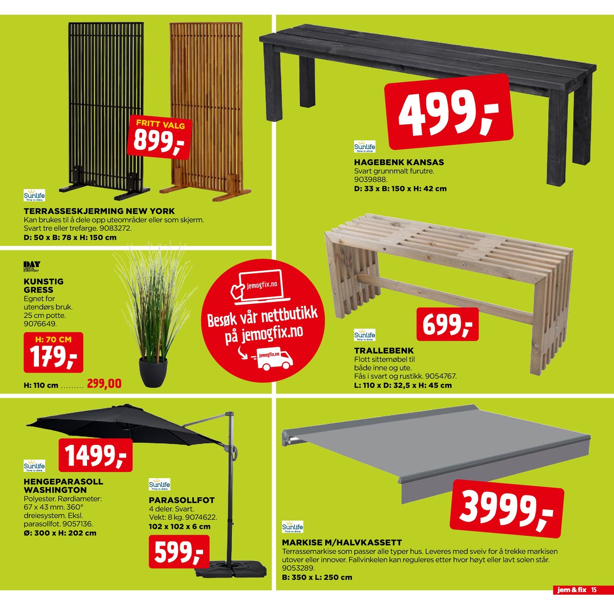 Se Jem & Fix kundeavis for uge 15 på Tilbudsuken.no. Se gode tilbud på mange varer. Les kundeavisen her! Side 15