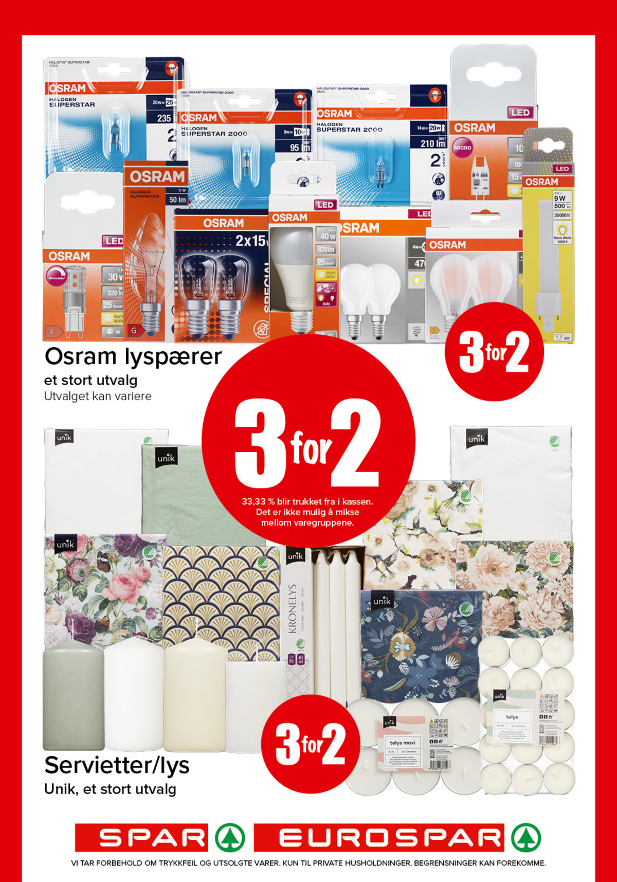 Se Spar - Eurospar kundeavis for uke 16 på Tilbudsuken.no. Se gode tilbud på mange varer, f.eks. lyspærer osram eller servietter unik. Les kundeavisen her! Side 15