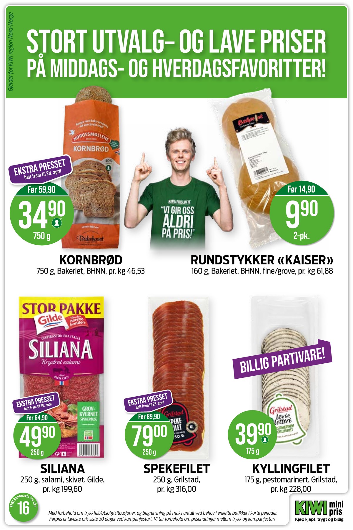 Se Kiwi kundeavis for uke 16 på Tilbudsuken.no. Se gode tilbud på mange varer, f.eks. brød eldorado eller rundstykker ukjent. Les kundeavisen her! Side 4