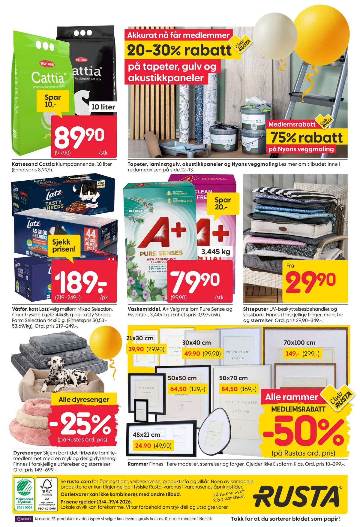 Se Rusta kundeavis for uge 16 på Tilbudsuken.no. Se gode tilbud på mange varer. Les kundeavisen her! Side 20