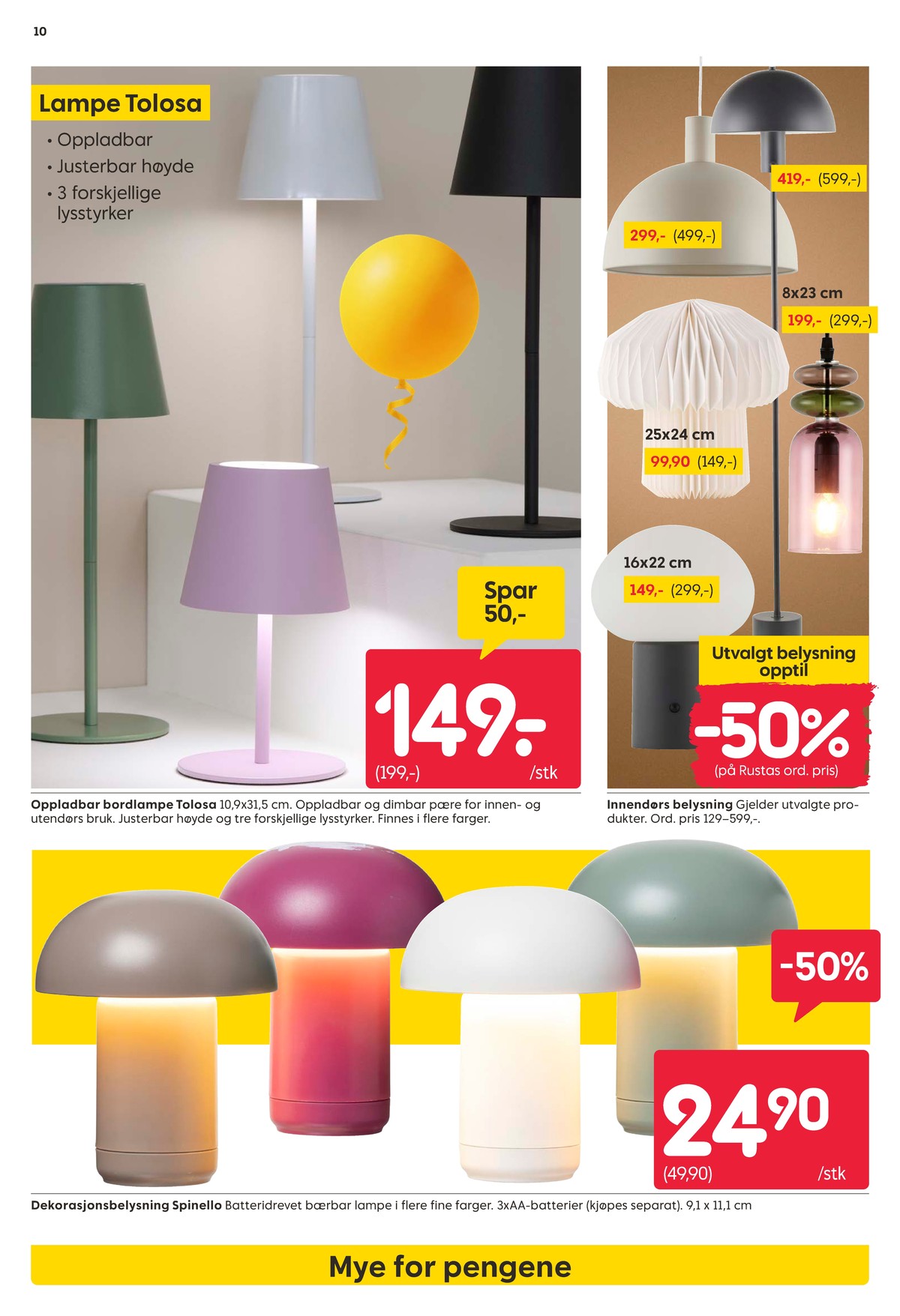 Se Rusta kundeavis for uke 16 på Tilbudsuken.no. Se gode tilbud på mange varer, f.eks. bordlampe ukjent eller batterilampe ukjent. Les kundeavisen her! Side 10