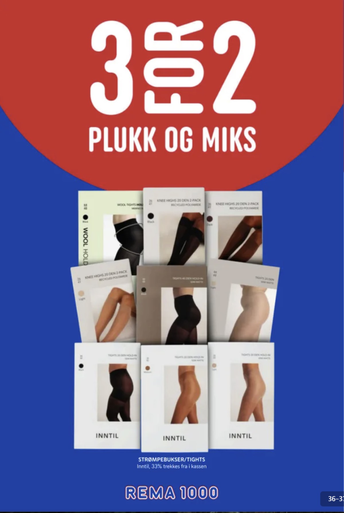 Se Rema 1000 kundeavis for uke 16 på Tilbudsuken.no. Se gode tilbud på mange varer, f.eks. strømpebukse pierre robert eller andre varer. Les kundeavisen her! Side 36