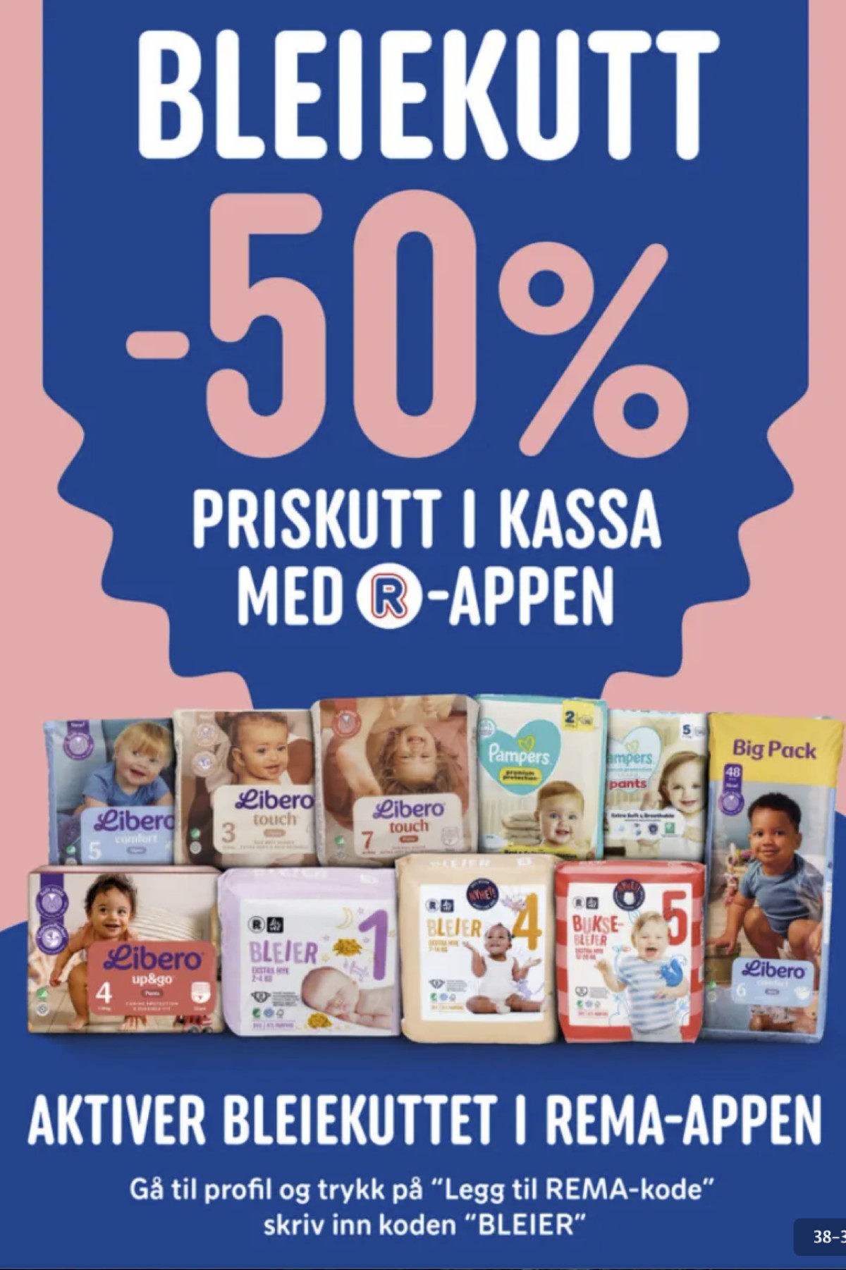 Se Rema 1000 kundeavis for uke 16 på Tilbudsuken.no. Se gode tilbud på mange varer, f.eks. bleier libero eller bleier pampers. Les kundeavisen her! Side 38