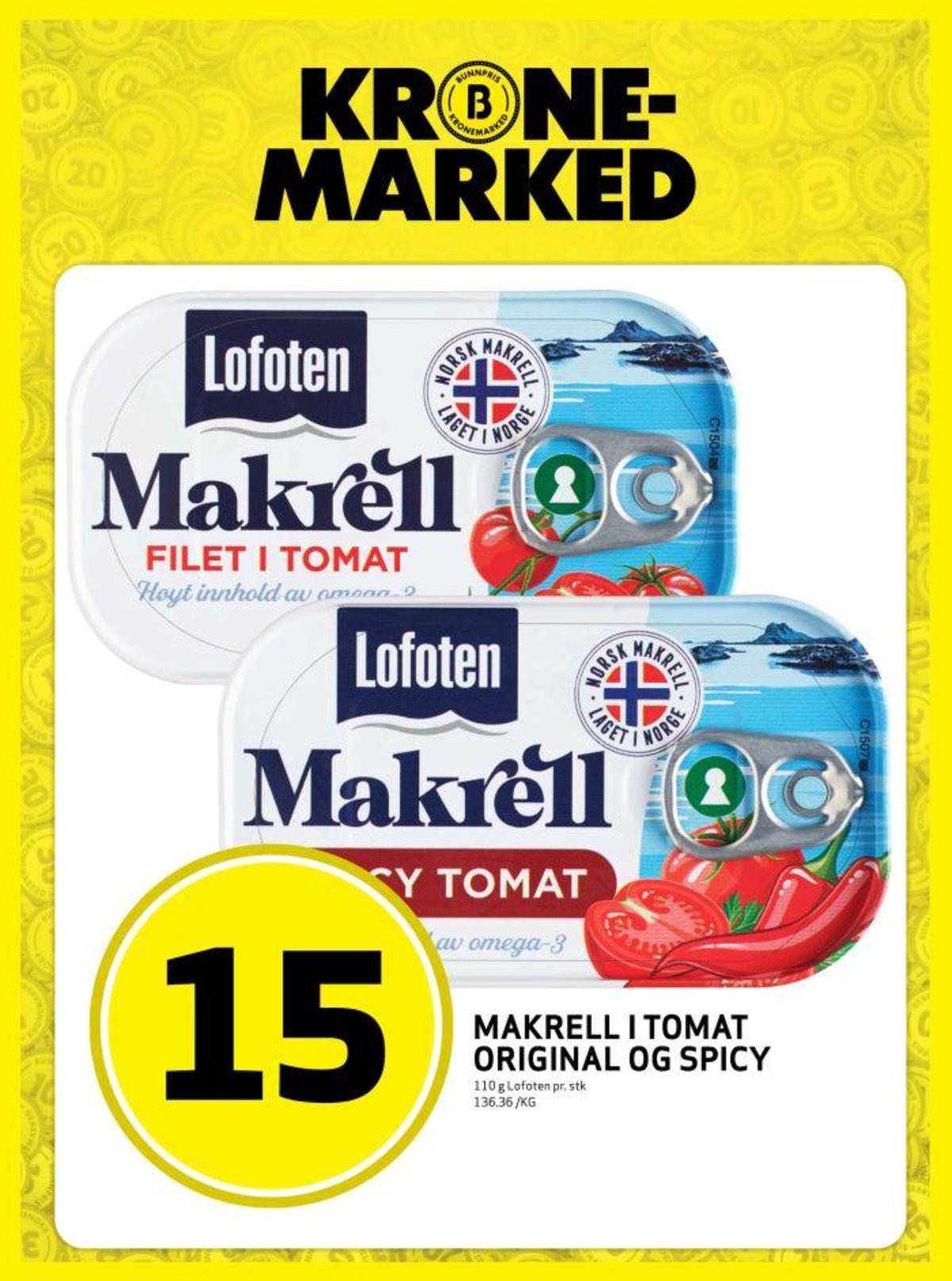 Se Bunnpris kundeavis for uke 16 på Tilbudsuken.no. Se gode tilbud på mange varer, f.eks. makrellfilet i spicy tomat lofoten eller makrellfilet i tomat lofoten. Les kundeavisen her! Side 14