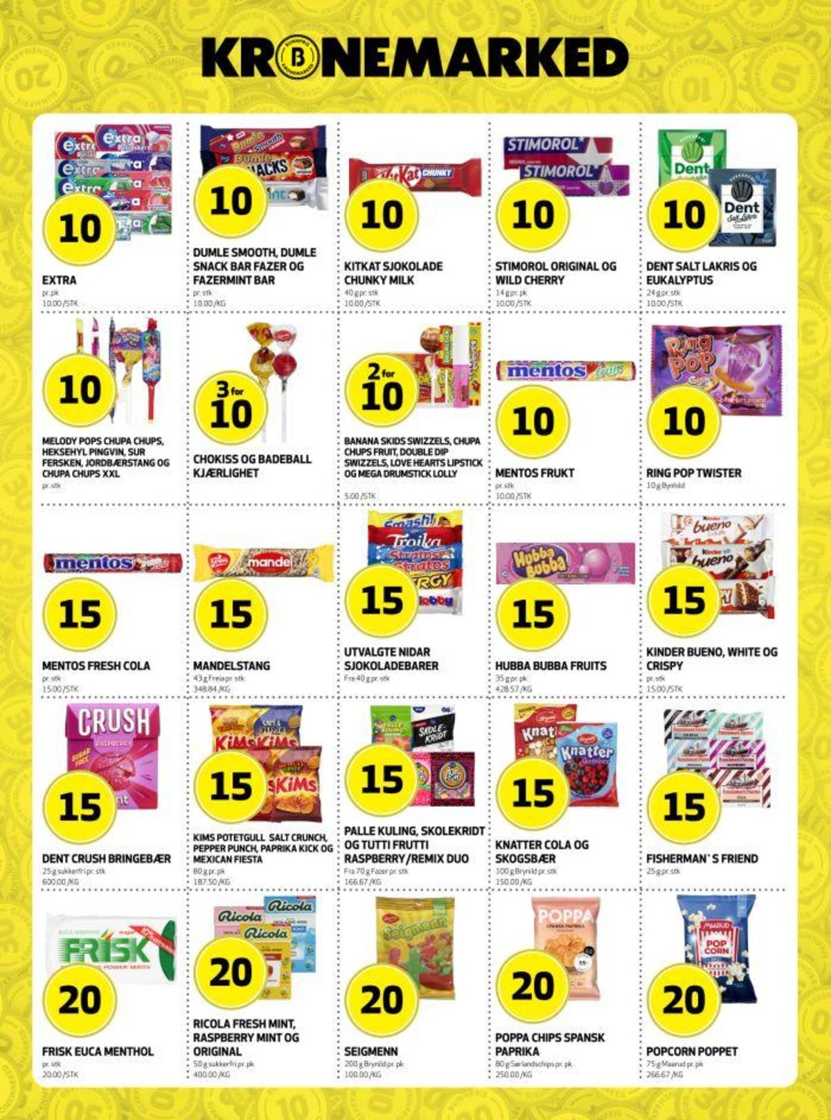 Se Bunnpris kundeavis for uke 16 på Tilbudsuken.no. Se gode tilbud på mange varer, f.eks. tyggegummi extra eller sjokoladebar snacks. Les kundeavisen her! Side 18