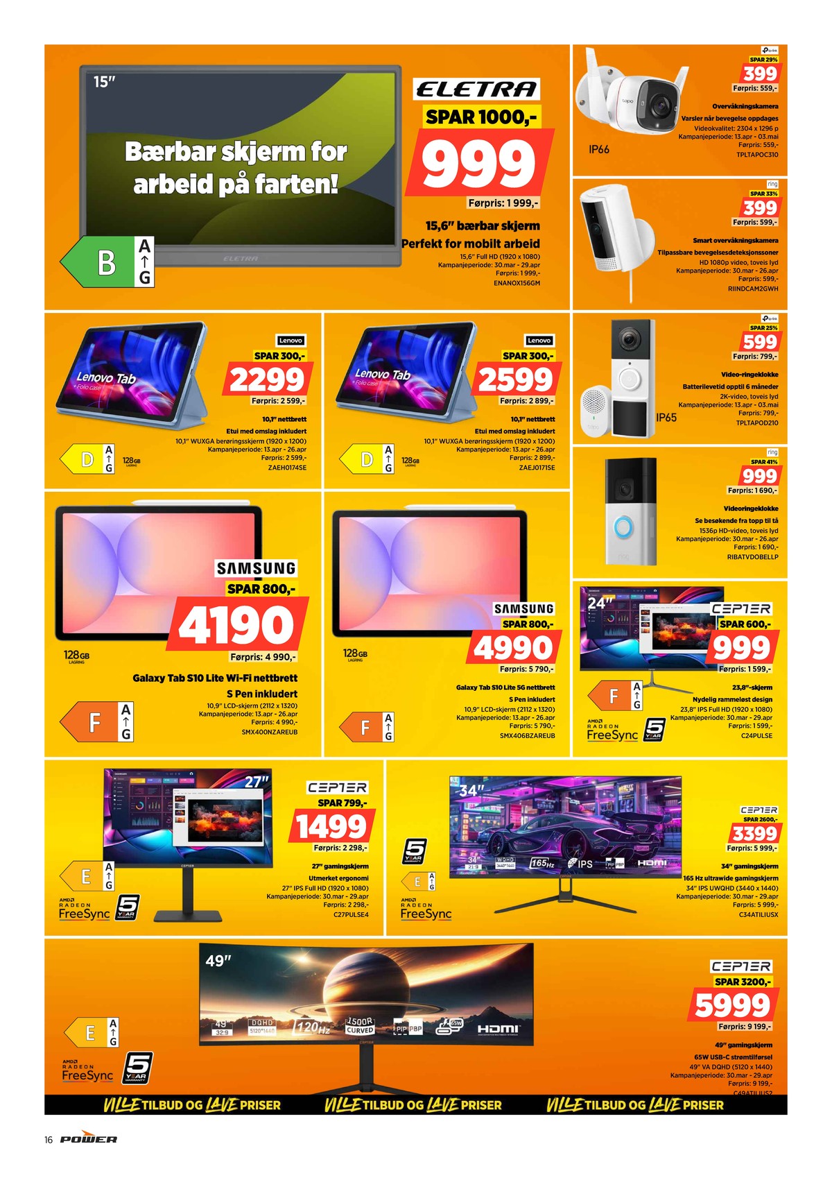 Se Power kundeavis for uge 16 på Tilbudsuken.no. Se gode tilbud på mange varer. Les kundeavisen her! Side 16