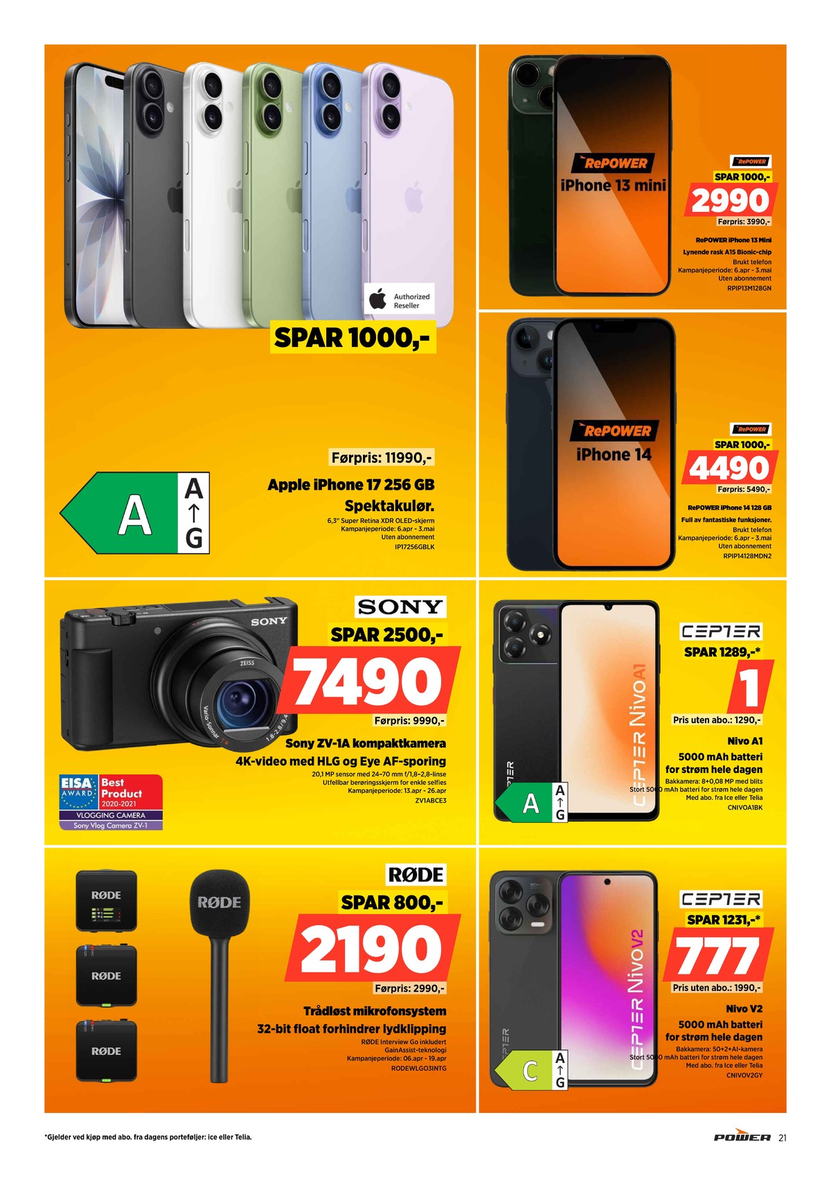 Se Power kundeavis for uge 16 på Tilbudsuken.no. Se gode tilbud på mange varer. Les kundeavisen her! Side 21