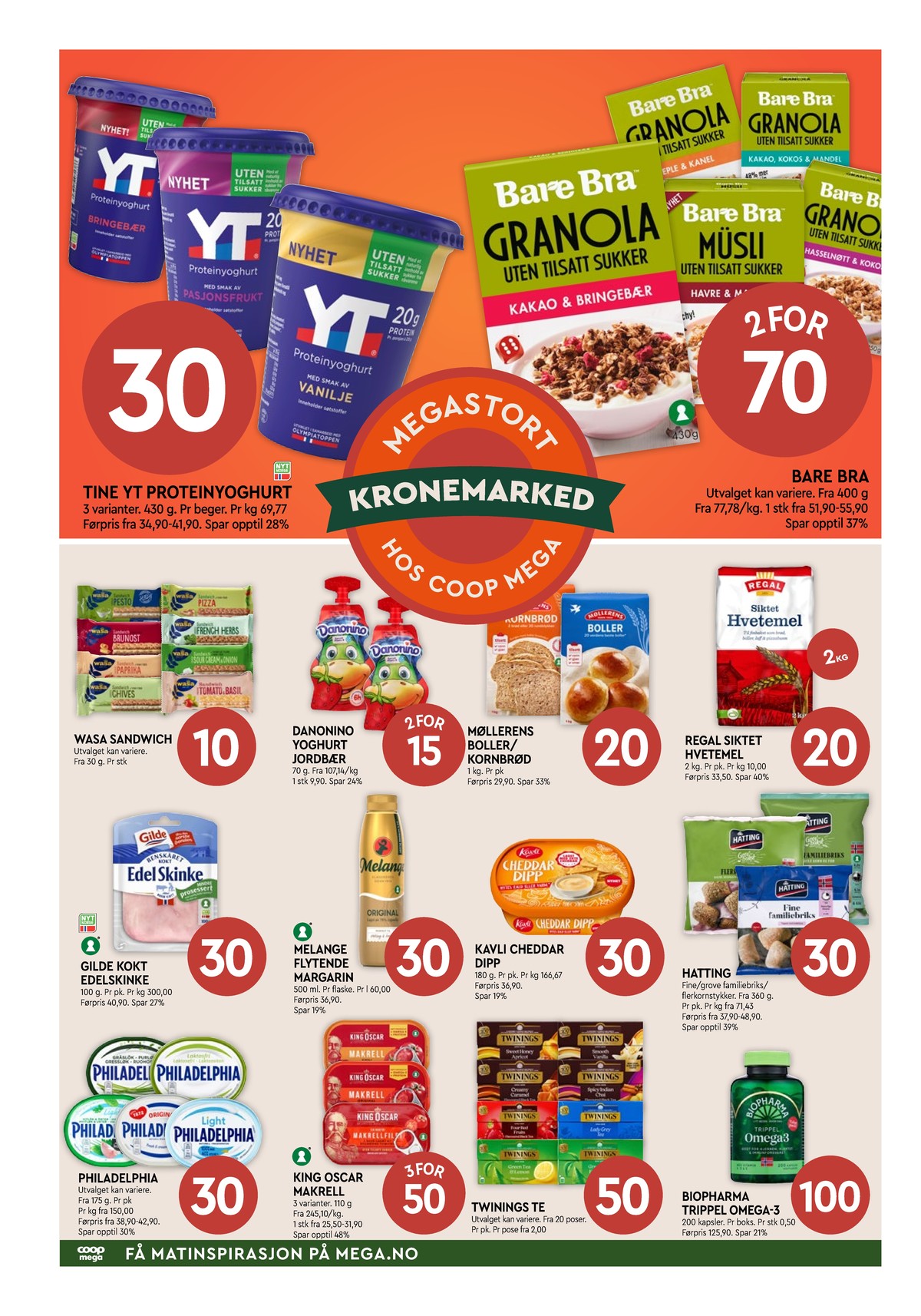 Se Coop Mega kundeavis for uke 17 på Tilbudsuken.no. Se gode tilbud på mange varer, f.eks. proteinyoghurt vanilje yt eller proteinyoghurt bringebær yt. Les kundeavisen her! Side 4