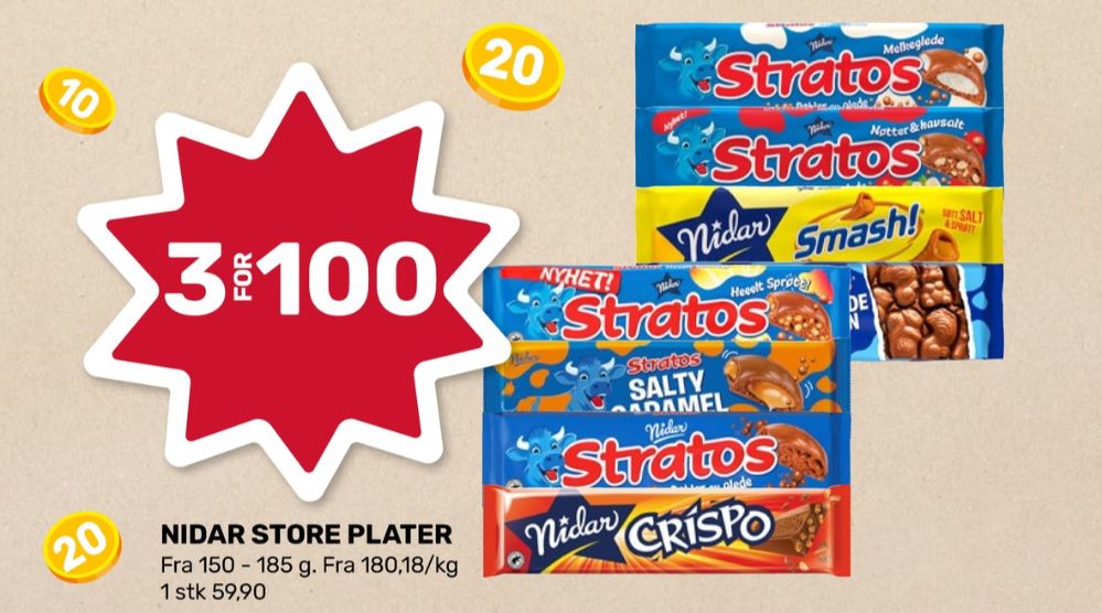 Nidar Crispo, Sjokoladeplate